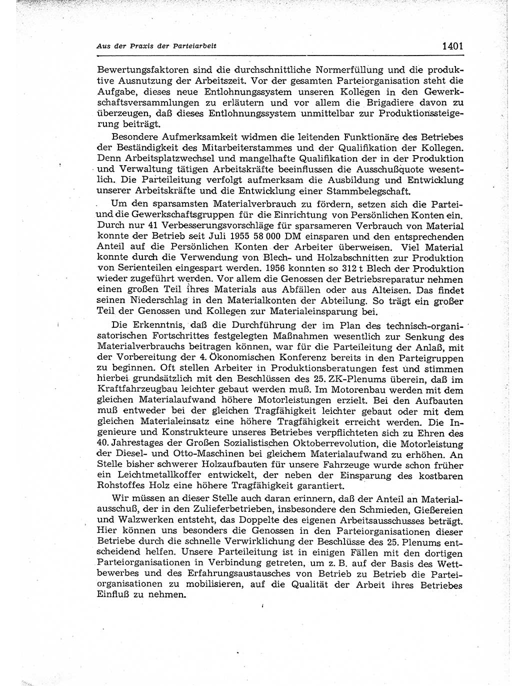 Neuer Weg (NW), Organ des Zentralkomitees (ZK) der SED (Sozialistische Einheitspartei Deutschlands) für Fragen des Parteiaufbaus und des Parteilebens, 12. Jahrgang [Deutsche Demokratische Republik (DDR)] 1957, Seite 1401 (NW ZK SED DDR 1957, S. 1401)