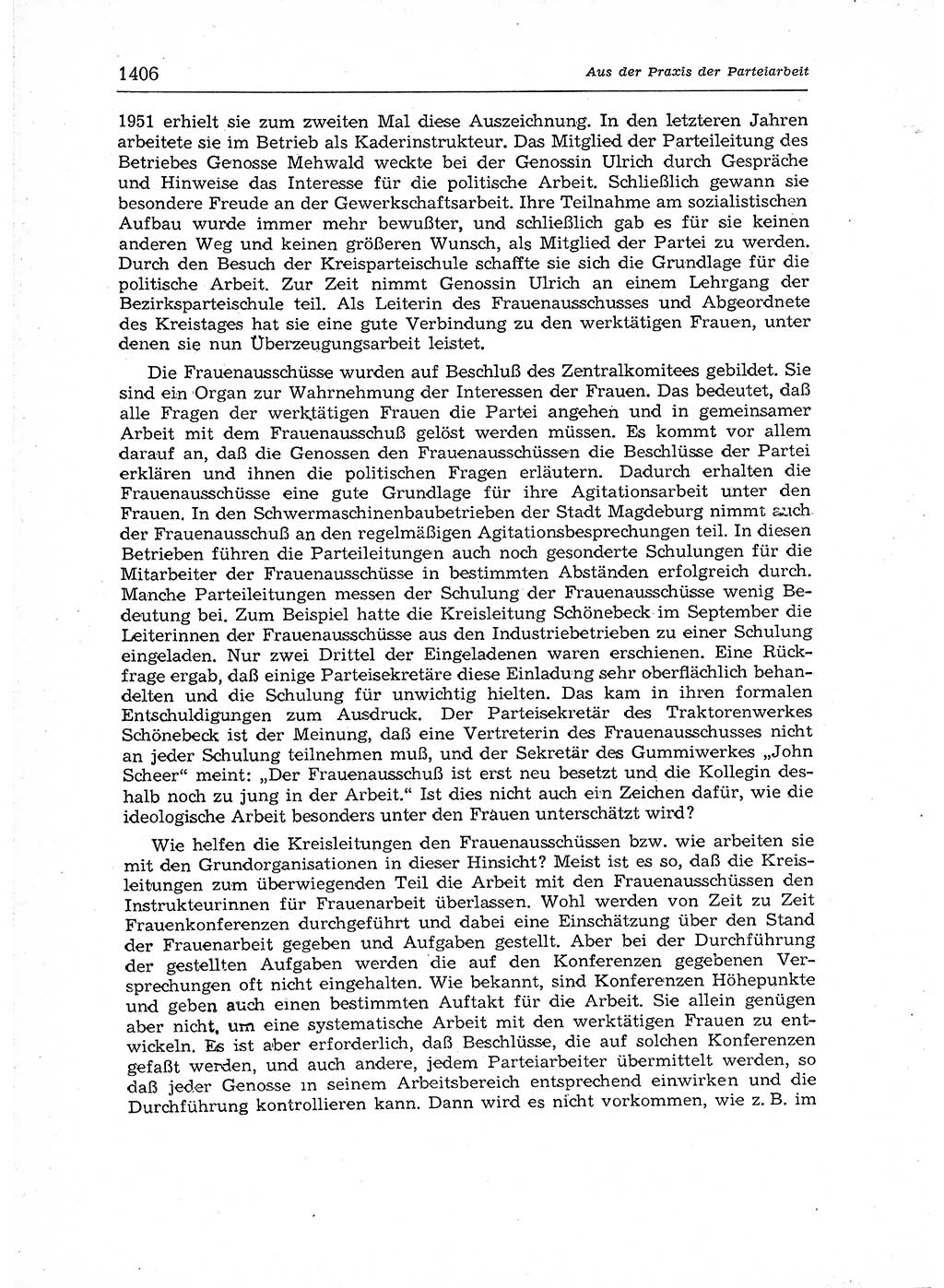 Neuer Weg (NW), Organ des Zentralkomitees (ZK) der SED (Sozialistische Einheitspartei Deutschlands) für Fragen des Parteiaufbaus und des Parteilebens, 12. Jahrgang [Deutsche Demokratische Republik (DDR)] 1957, Seite 1406 (NW ZK SED DDR 1957, S. 1406)