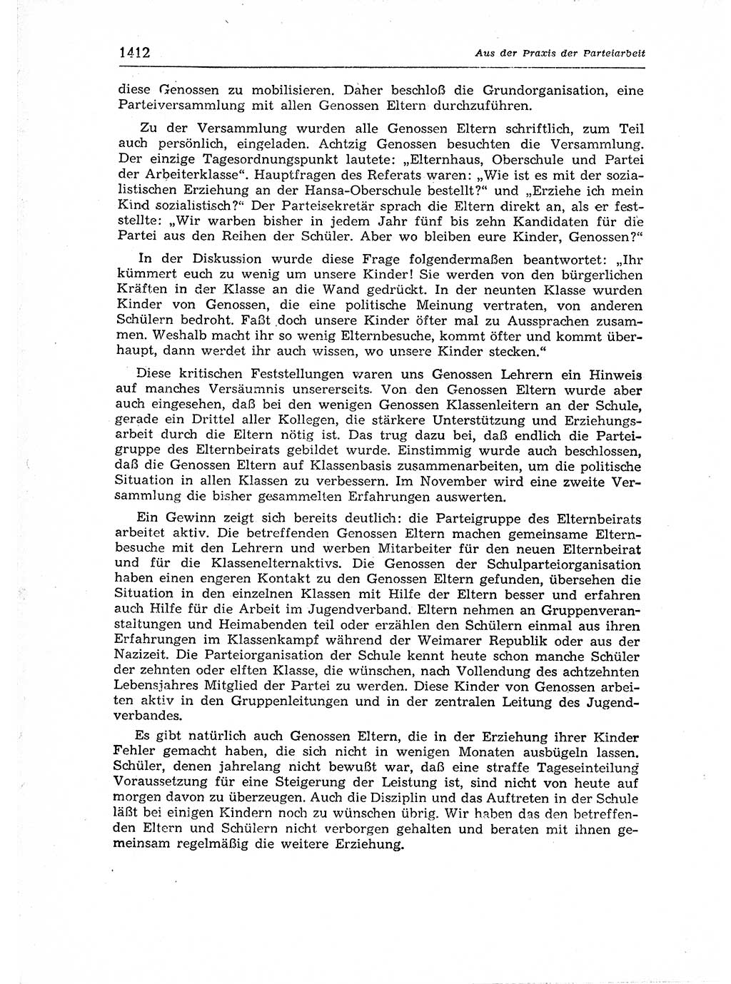 Neuer Weg (NW), Organ des Zentralkomitees (ZK) der SED (Sozialistische Einheitspartei Deutschlands) für Fragen des Parteiaufbaus und des Parteilebens, 12. Jahrgang [Deutsche Demokratische Republik (DDR)] 1957, Seite 1412 (NW ZK SED DDR 1957, S. 1412)