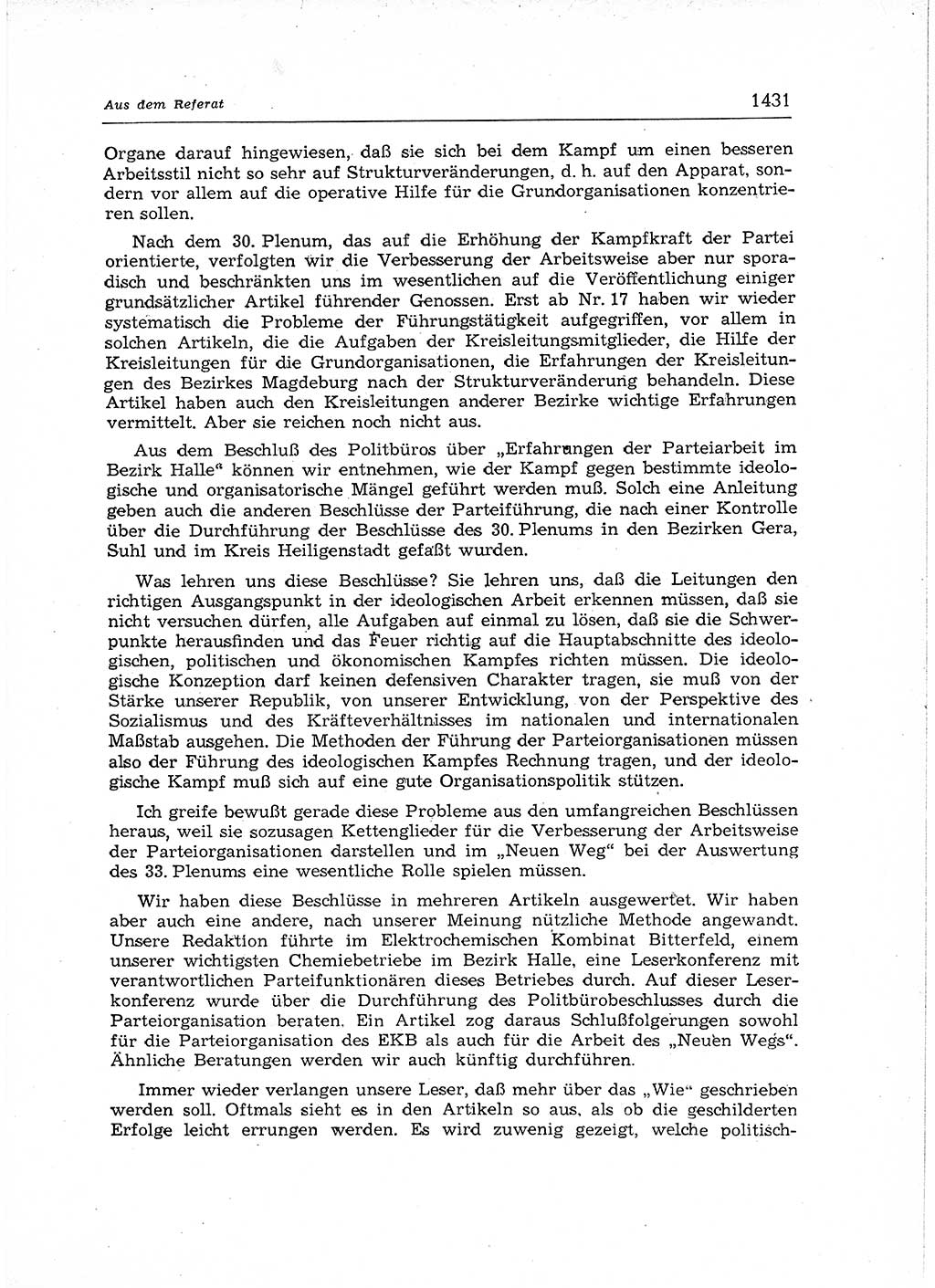 Neuer Weg (NW), Organ des Zentralkomitees (ZK) der SED (Sozialistische Einheitspartei Deutschlands) für Fragen des Parteiaufbaus und des Parteilebens, 12. Jahrgang [Deutsche Demokratische Republik (DDR)] 1957, Seite 1431 (NW ZK SED DDR 1957, S. 1431)