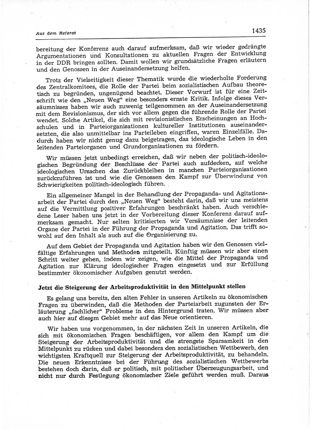 Neuer Weg (NW), Organ des Zentralkomitees (ZK) der SED (Sozialistische Einheitspartei Deutschlands) für Fragen des Parteiaufbaus und des Parteilebens, 12. Jahrgang [Deutsche Demokratische Republik (DDR)] 1957, Seite 1435 (NW ZK SED DDR 1957, S. 1435)