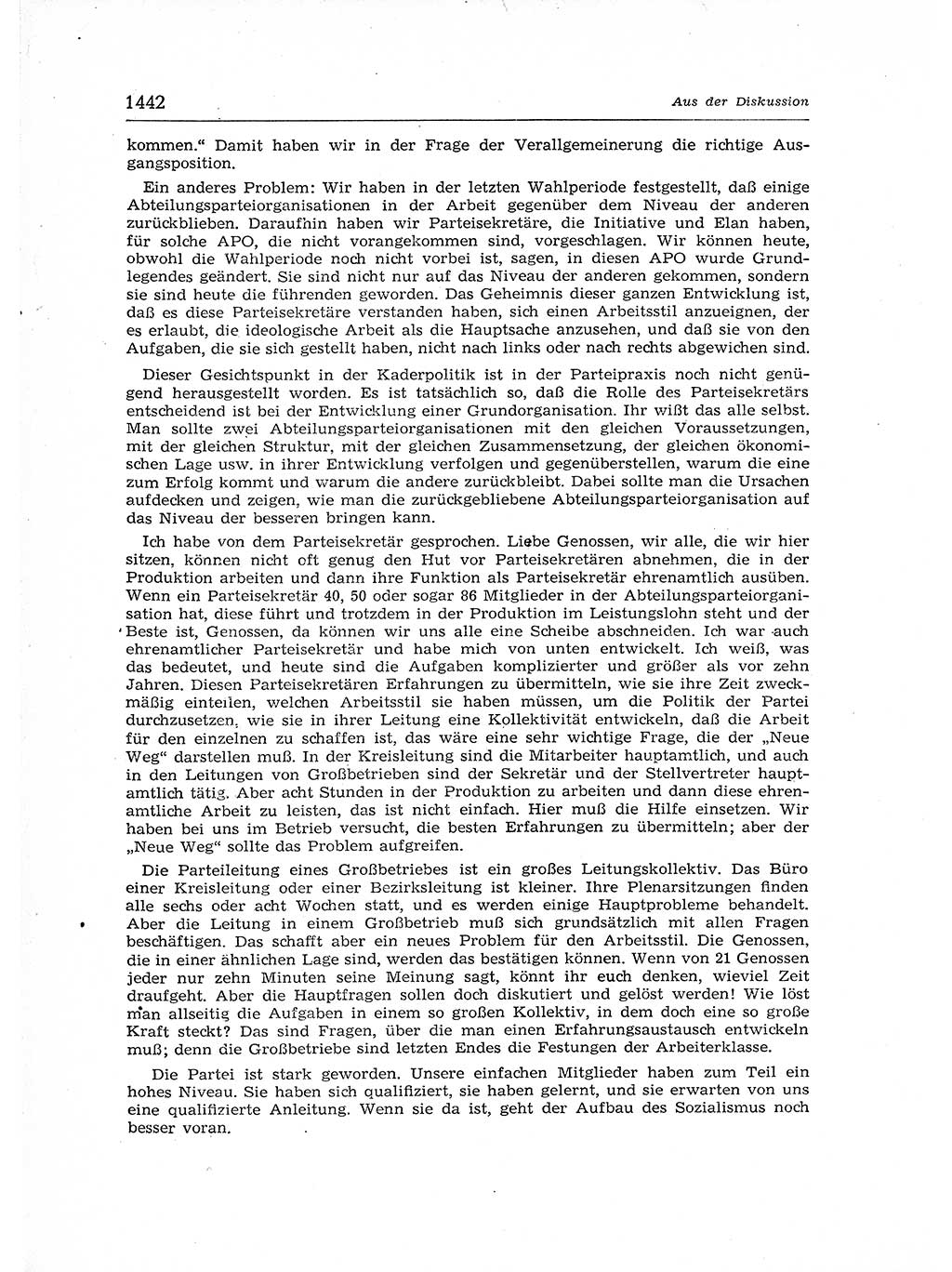 Neuer Weg (NW), Organ des Zentralkomitees (ZK) der SED (Sozialistische Einheitspartei Deutschlands) für Fragen des Parteiaufbaus und des Parteilebens, 12. Jahrgang [Deutsche Demokratische Republik (DDR)] 1957, Seite 1442 (NW ZK SED DDR 1957, S. 1442)