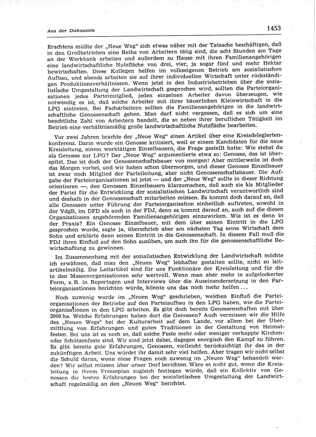 Neuer Weg (NW), Organ des Zentralkomitees (ZK) der SED (Sozialistische Einheitspartei Deutschlands) für Fragen des Parteiaufbaus und des Parteilebens, 12. Jahrgang [Deutsche Demokratische Republik (DDR)] 1957, Seite 1453 (NW ZK SED DDR 1957, S. 1453)