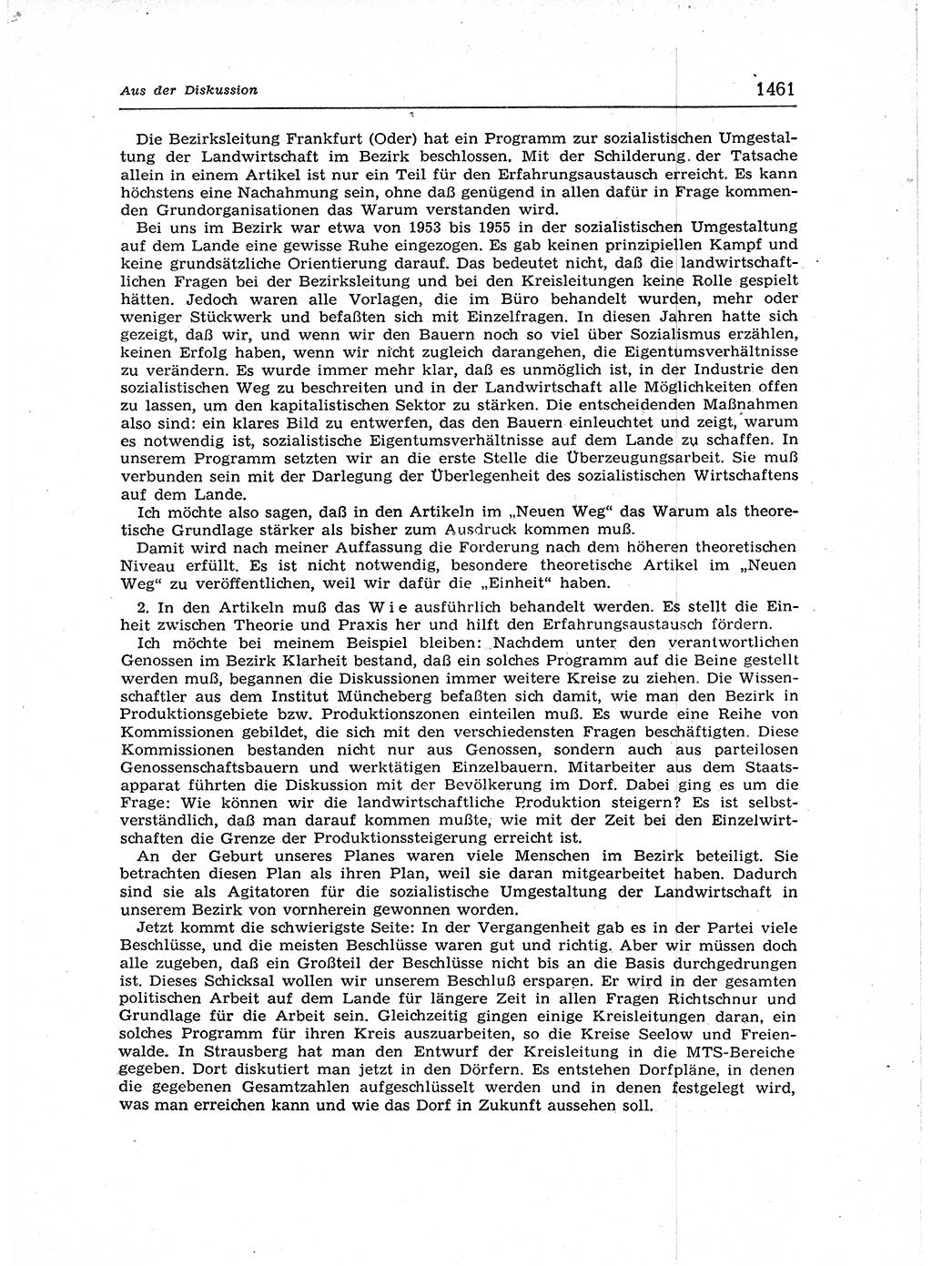 Neuer Weg (NW), Organ des Zentralkomitees (ZK) der SED (Sozialistische Einheitspartei Deutschlands) für Fragen des Parteiaufbaus und des Parteilebens, 12. Jahrgang [Deutsche Demokratische Republik (DDR)] 1957, Seite 1461 (NW ZK SED DDR 1957, S. 1461)