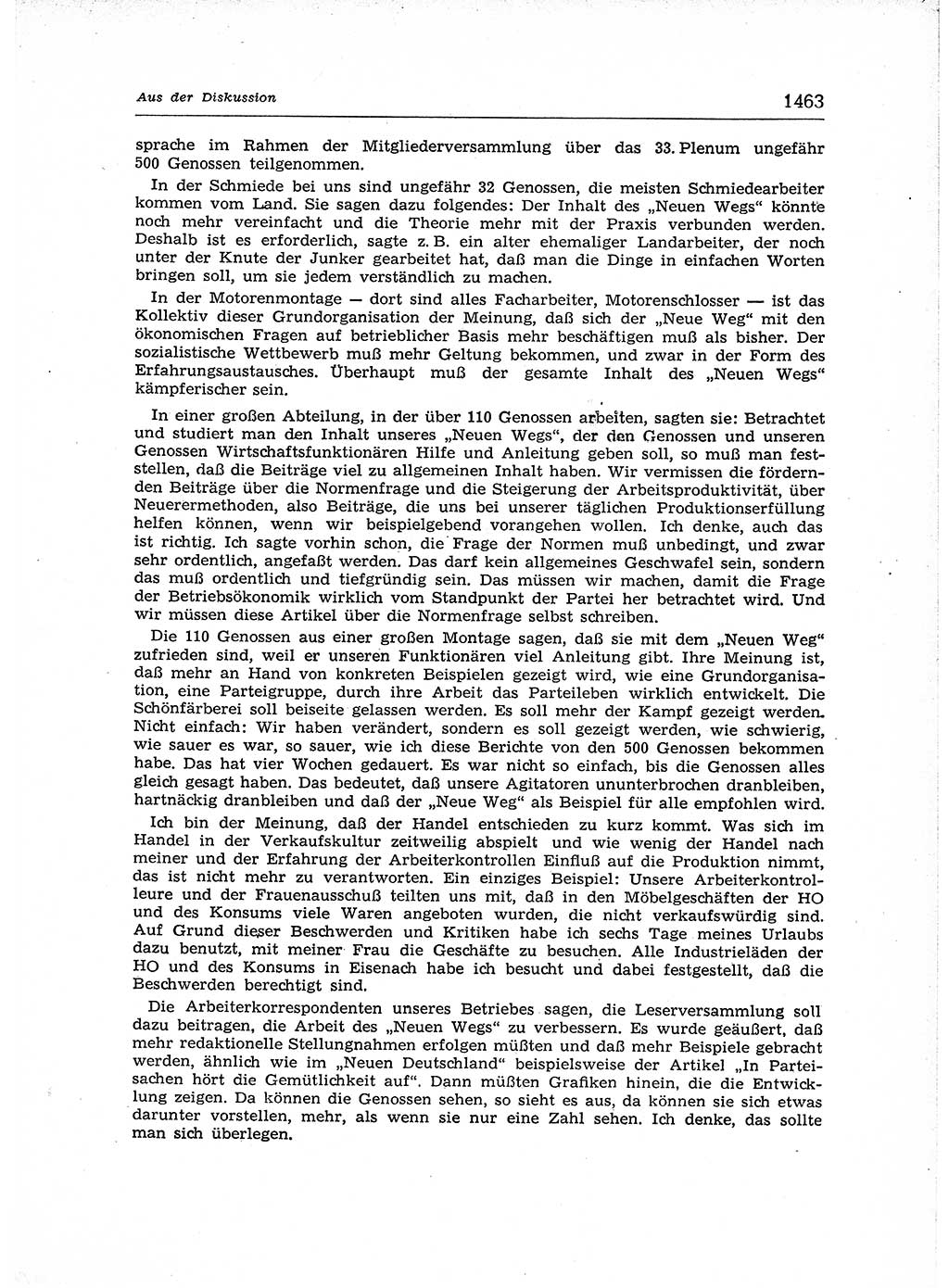 Neuer Weg (NW), Organ des Zentralkomitees (ZK) der SED (Sozialistische Einheitspartei Deutschlands) für Fragen des Parteiaufbaus und des Parteilebens, 12. Jahrgang [Deutsche Demokratische Republik (DDR)] 1957, Seite 1463 (NW ZK SED DDR 1957, S. 1463)