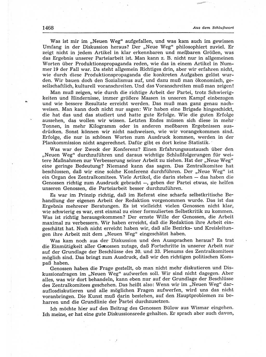 Neuer Weg (NW), Organ des Zentralkomitees (ZK) der SED (Sozialistische Einheitspartei Deutschlands) für Fragen des Parteiaufbaus und des Parteilebens, 12. Jahrgang [Deutsche Demokratische Republik (DDR)] 1957, Seite 1468 (NW ZK SED DDR 1957, S. 1468)