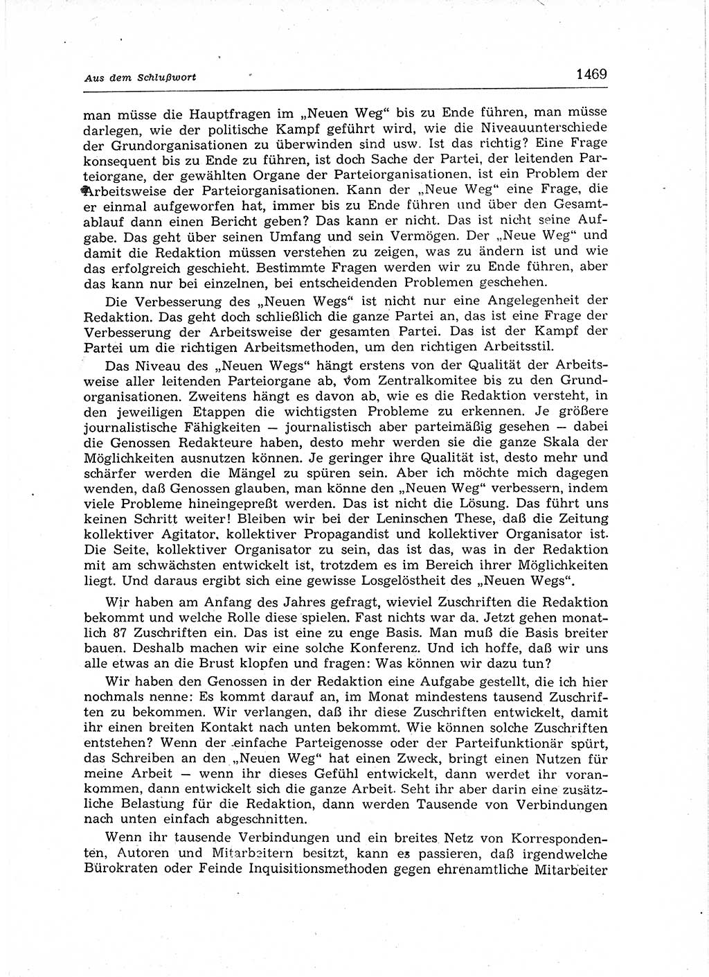 Neuer Weg (NW), Organ des Zentralkomitees (ZK) der SED (Sozialistische Einheitspartei Deutschlands) für Fragen des Parteiaufbaus und des Parteilebens, 12. Jahrgang [Deutsche Demokratische Republik (DDR)] 1957, Seite 1469 (NW ZK SED DDR 1957, S. 1469)
