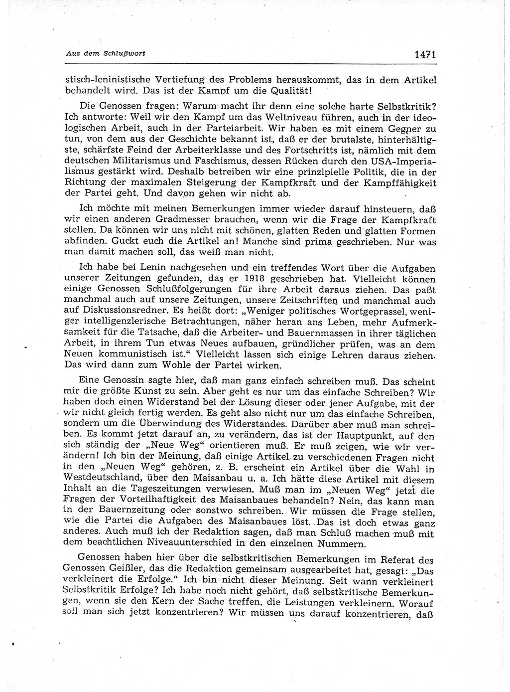 Neuer Weg (NW), Organ des Zentralkomitees (ZK) der SED (Sozialistische Einheitspartei Deutschlands) für Fragen des Parteiaufbaus und des Parteilebens, 12. Jahrgang [Deutsche Demokratische Republik (DDR)] 1957, Seite 1471 (NW ZK SED DDR 1957, S. 1471)