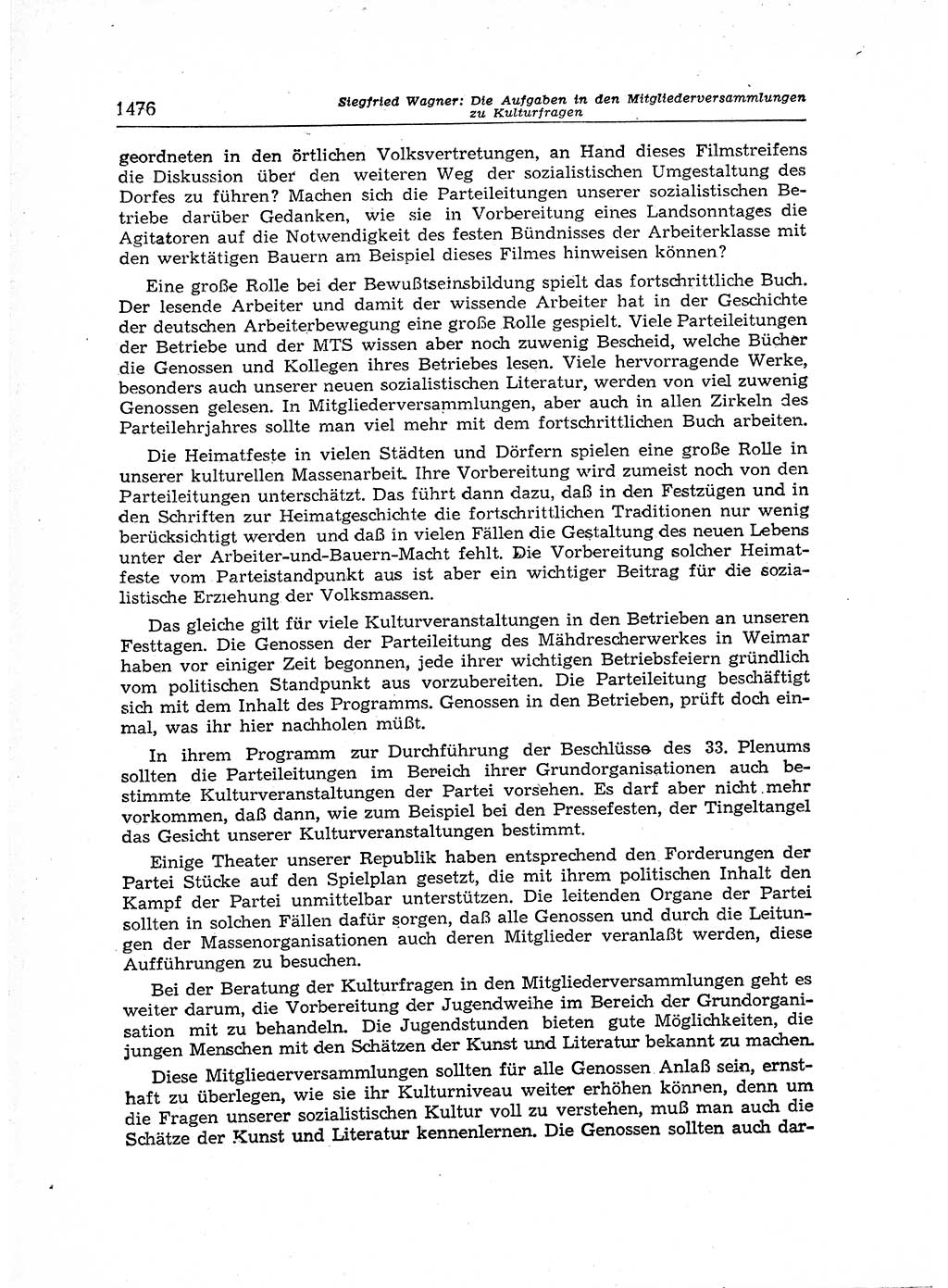 Neuer Weg (NW), Organ des Zentralkomitees (ZK) der SED (Sozialistische Einheitspartei Deutschlands) für Fragen des Parteiaufbaus und des Parteilebens, 12. Jahrgang [Deutsche Demokratische Republik (DDR)] 1957, Seite 1476 (NW ZK SED DDR 1957, S. 1476)
