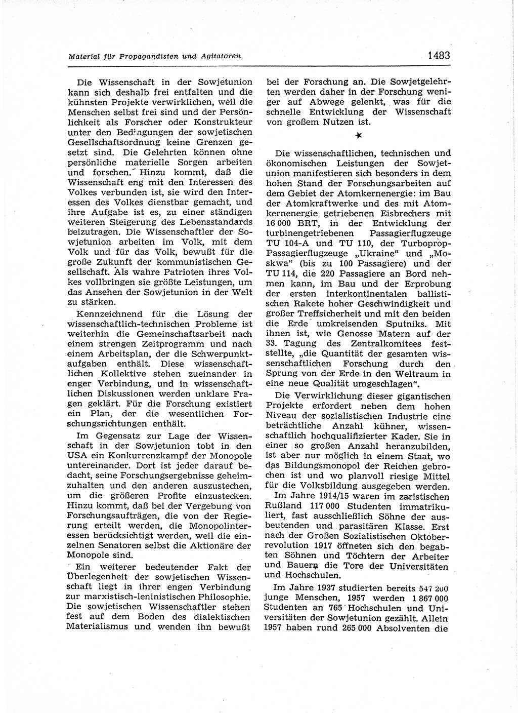 Neuer Weg (NW), Organ des Zentralkomitees (ZK) der SED (Sozialistische Einheitspartei Deutschlands) für Fragen des Parteiaufbaus und des Parteilebens, 12. Jahrgang [Deutsche Demokratische Republik (DDR)] 1957, Seite 1483 (NW ZK SED DDR 1957, S. 1483)