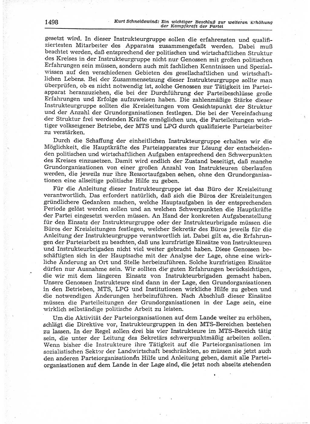 Neuer Weg (NW), Organ des Zentralkomitees (ZK) der SED (Sozialistische Einheitspartei Deutschlands) für Fragen des Parteiaufbaus und des Parteilebens, 12. Jahrgang [Deutsche Demokratische Republik (DDR)] 1957, Seite 1498 (NW ZK SED DDR 1957, S. 1498)