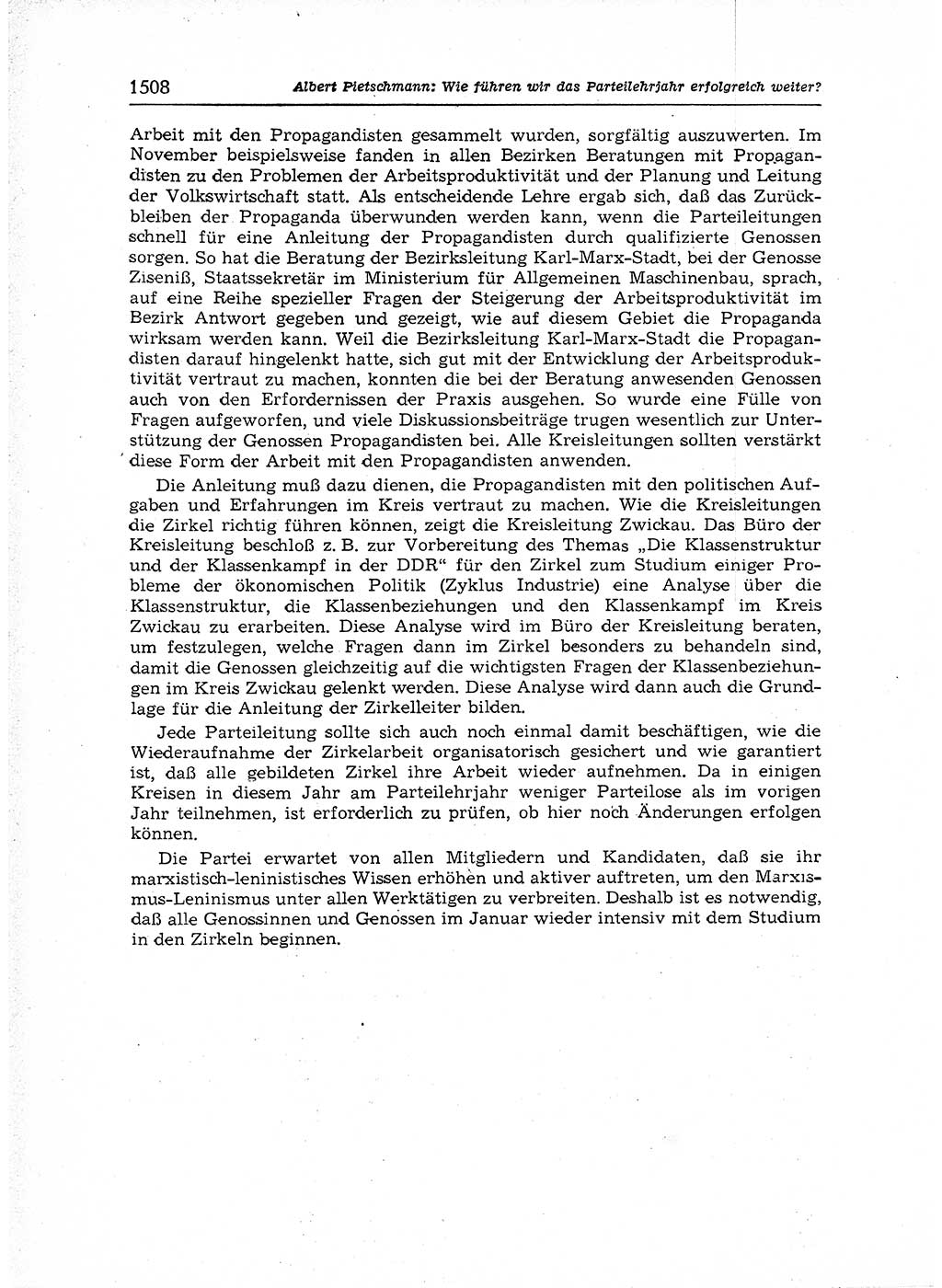 Neuer Weg (NW), Organ des Zentralkomitees (ZK) der SED (Sozialistische Einheitspartei Deutschlands) für Fragen des Parteiaufbaus und des Parteilebens, 12. Jahrgang [Deutsche Demokratische Republik (DDR)] 1957, Seite 1508 (NW ZK SED DDR 1957, S. 1508)