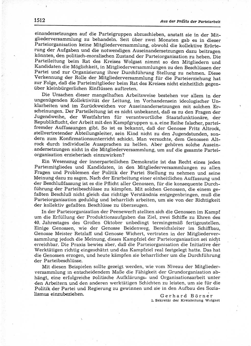 Neuer Weg (NW), Organ des Zentralkomitees (ZK) der SED (Sozialistische Einheitspartei Deutschlands) für Fragen des Parteiaufbaus und des Parteilebens, 12. Jahrgang [Deutsche Demokratische Republik (DDR)] 1957, Seite 1512 (NW ZK SED DDR 1957, S. 1512)