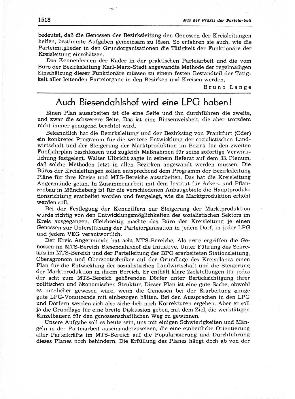 Neuer Weg (NW), Organ des Zentralkomitees (ZK) der SED (Sozialistische Einheitspartei Deutschlands) für Fragen des Parteiaufbaus und des Parteilebens, 12. Jahrgang [Deutsche Demokratische Republik (DDR)] 1957, Seite 1518 (NW ZK SED DDR 1957, S. 1518)