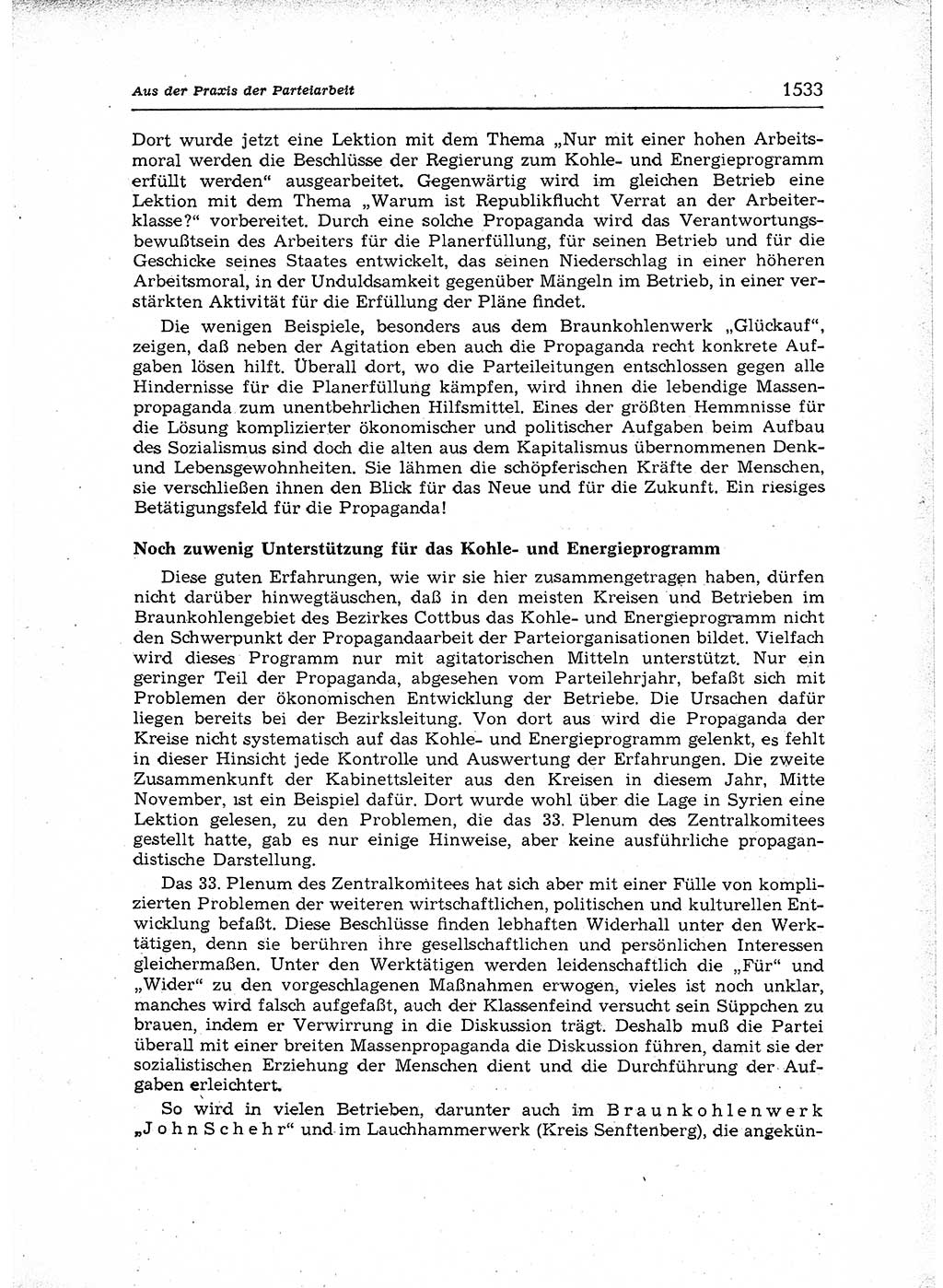 Neuer Weg (NW), Organ des Zentralkomitees (ZK) der SED (Sozialistische Einheitspartei Deutschlands) für Fragen des Parteiaufbaus und des Parteilebens, 12. Jahrgang [Deutsche Demokratische Republik (DDR)] 1957, Seite 1533 (NW ZK SED DDR 1957, S. 1533)