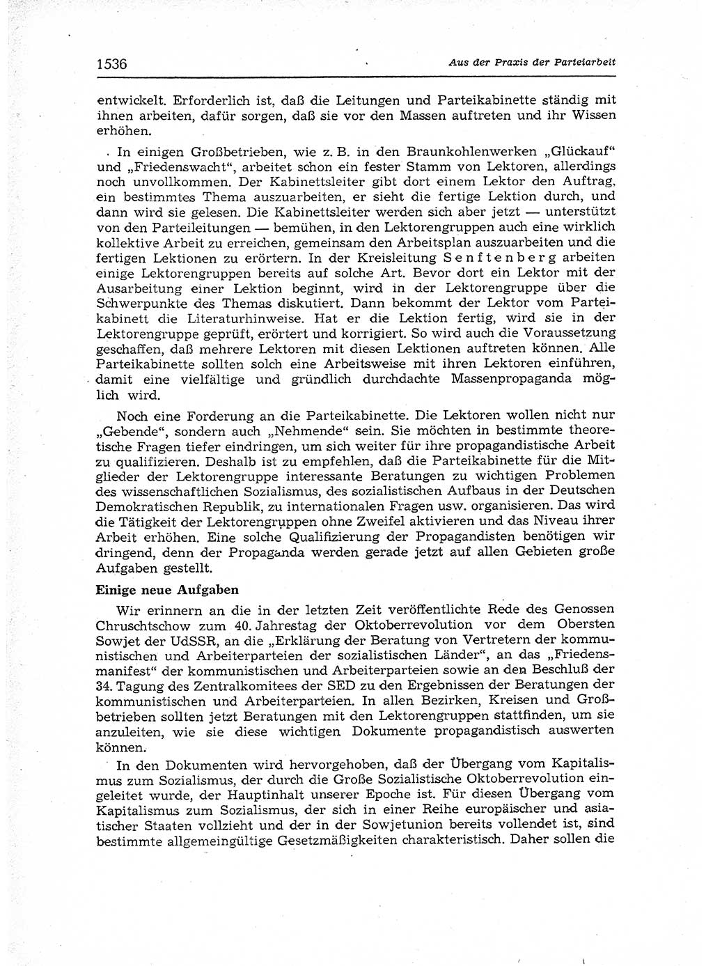 Neuer Weg (NW), Organ des Zentralkomitees (ZK) der SED (Sozialistische Einheitspartei Deutschlands) für Fragen des Parteiaufbaus und des Parteilebens, 12. Jahrgang [Deutsche Demokratische Republik (DDR)] 1957, Seite 1536 (NW ZK SED DDR 1957, S. 1536)