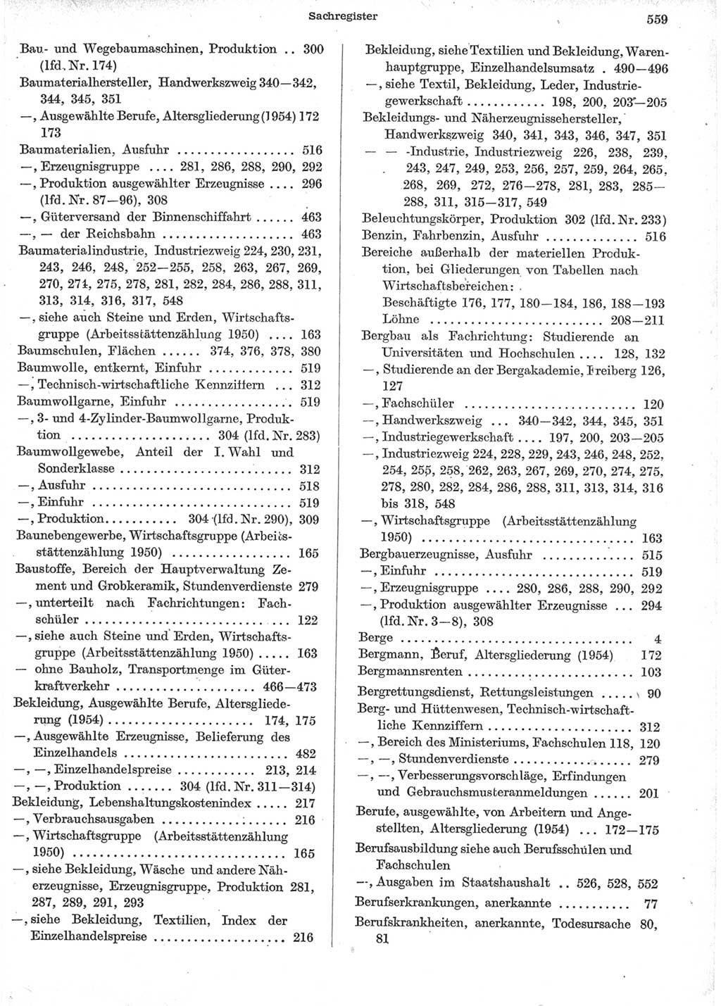 Statistisches Jahrbuch der Deutschen Demokratischen Republik (DDR) 1957, Seite 559 (Stat. Jb. DDR 1957, S. 559)