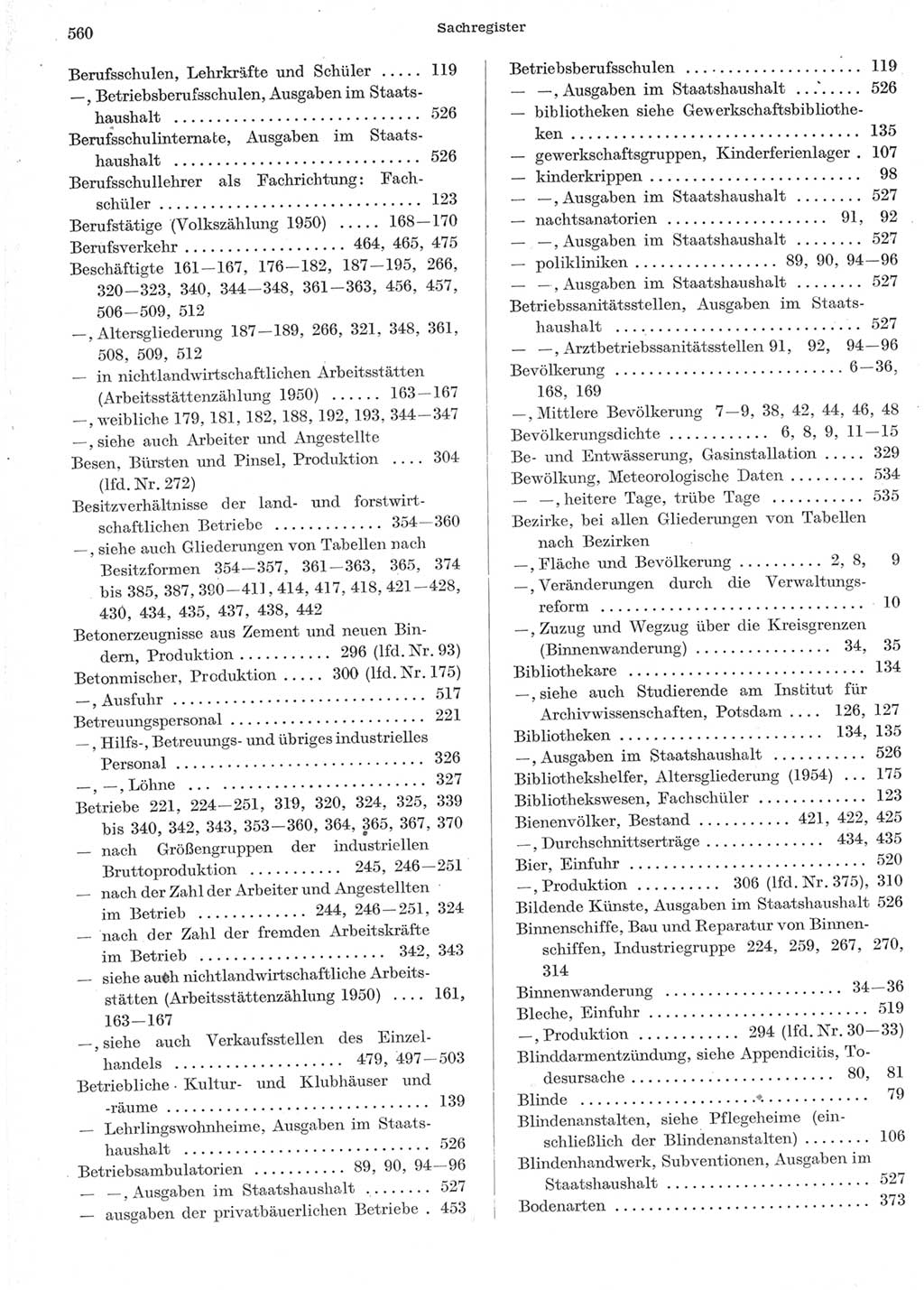 Statistisches Jahrbuch der Deutschen Demokratischen Republik (DDR) 1957, Seite 560 (Stat. Jb. DDR 1957, S. 560)