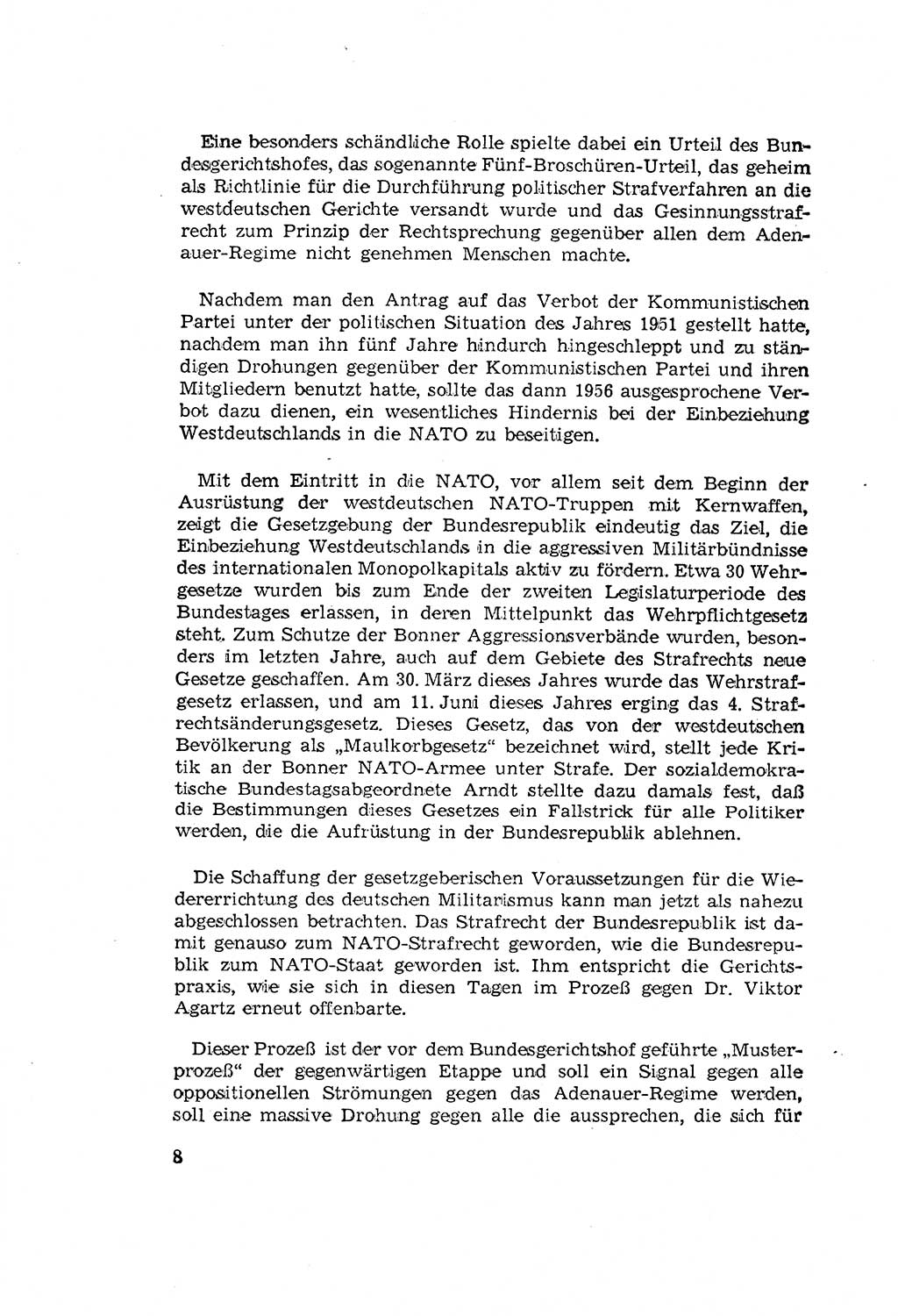 Zum Erlaß des Gesetzes zur Ergänzung des Strafgesetzbuches (StGB), Strafergänzungsgesetz (StEG) [Deutsche Demokratische Republik (DDR)] 1957, Seite 8 (StGB StEG DDR 1957, S. 8)