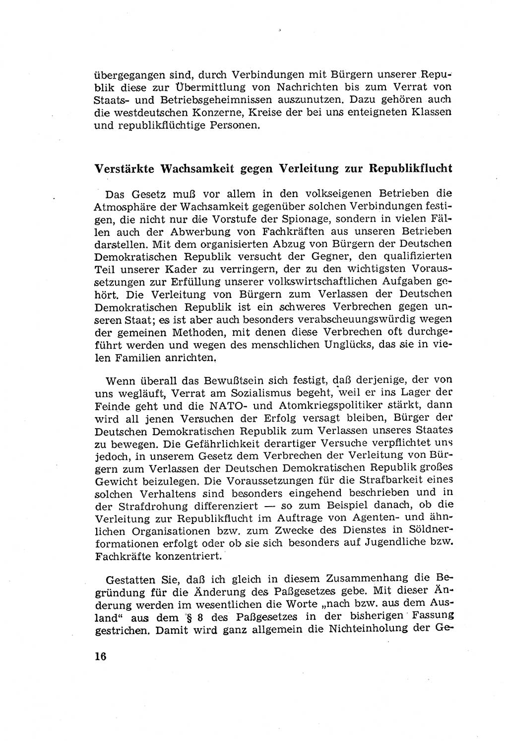 Zum Erlaß des Gesetzes zur Ergänzung des Strafgesetzbuches (StGB), Strafergänzungsgesetz (StEG) [Deutsche Demokratische Republik (DDR)] 1957, Seite 16 (StGB StEG DDR 1957, S. 16)