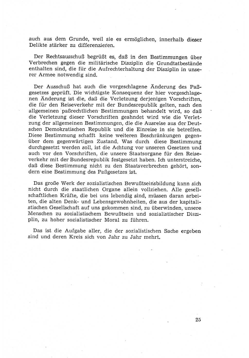Zum Erlaß des Gesetzes zur Ergänzung des Strafgesetzbuches (StGB), Strafergänzungsgesetz (StEG) [Deutsche Demokratische Republik (DDR)] 1957, Seite 25 (StGB StEG DDR 1957, S. 25)