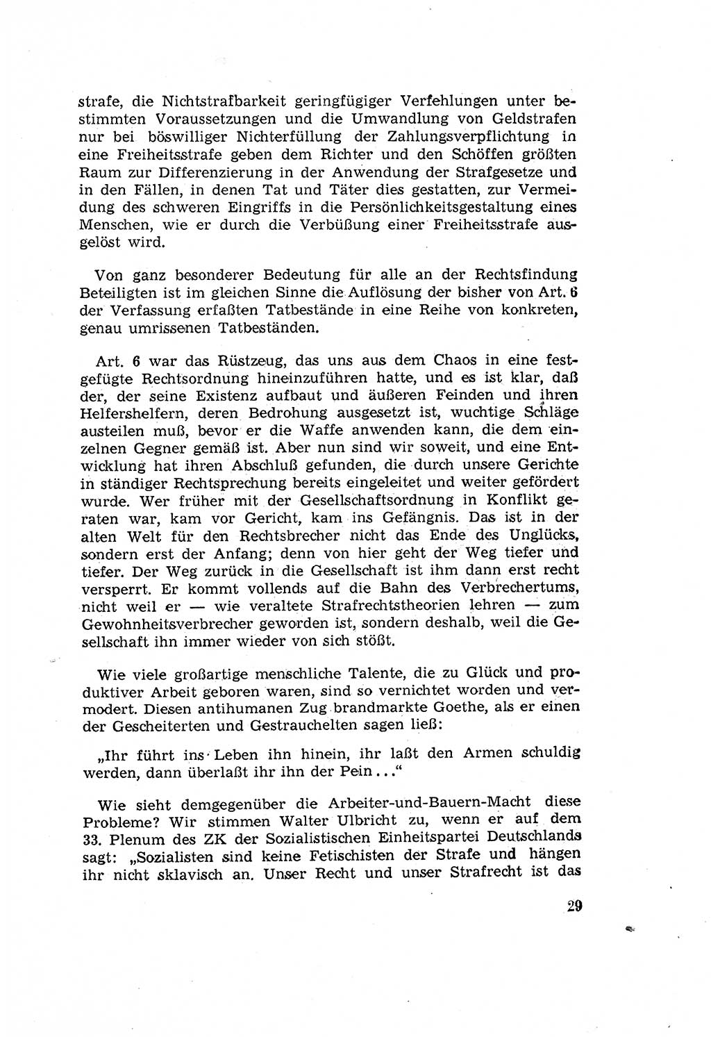 Zum Erlaß des Gesetzes zur Ergänzung des Strafgesetzbuches (StGB), Strafergänzungsgesetz (StEG) [Deutsche Demokratische Republik (DDR)] 1957, Seite 29 (StGB StEG DDR 1957, S. 29)