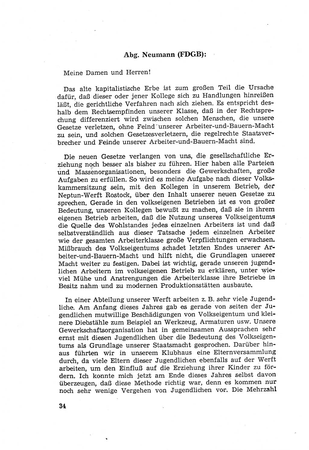Zum Erlaß des Gesetzes zur Ergänzung des Strafgesetzbuches (StGB), Strafergänzungsgesetz (StEG) [Deutsche Demokratische Republik (DDR)] 1957, Seite 34 (StGB StEG DDR 1957, S. 34)