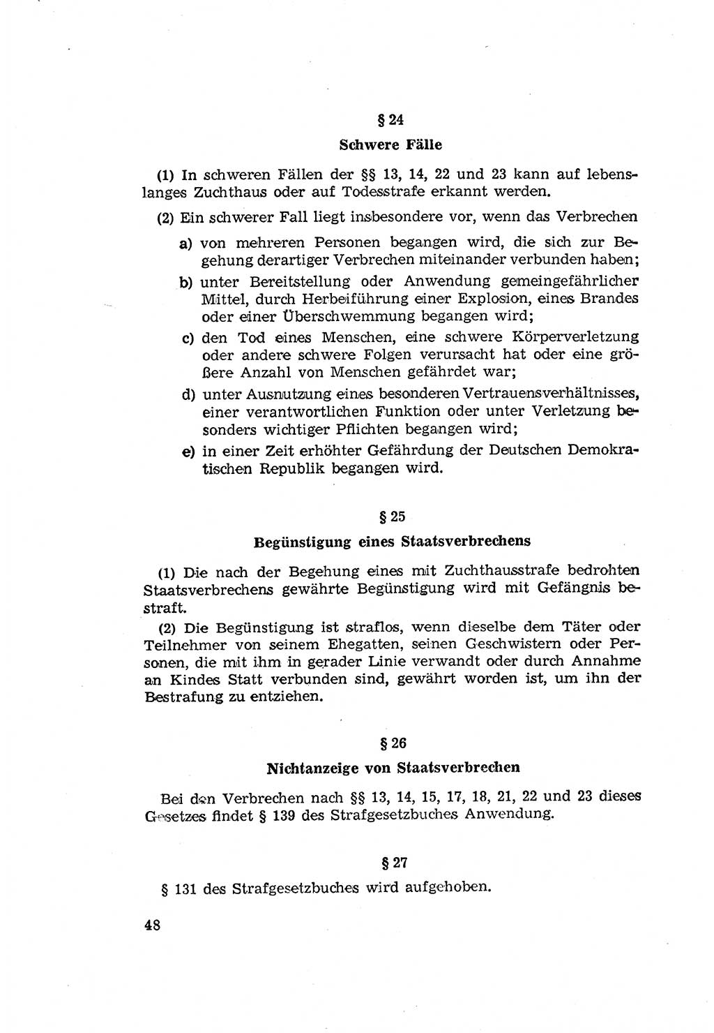 Zum Erlaß des Gesetzes zur Ergänzung des Strafgesetzbuches (StGB), Strafergänzungsgesetz (StEG) [Deutsche Demokratische Republik (DDR)] 1957, Seite 48 (StGB StEG DDR 1957, S. 48)