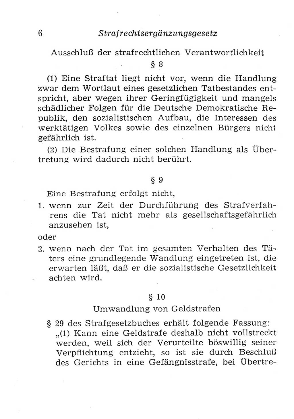 Strafgesetzbuch (StGB) und andere Strafgesetze [Deutsche Demokratische Republik (DDR)] 1957, Seite 6 (StGB Strafges. DDR 1957, S. 6)