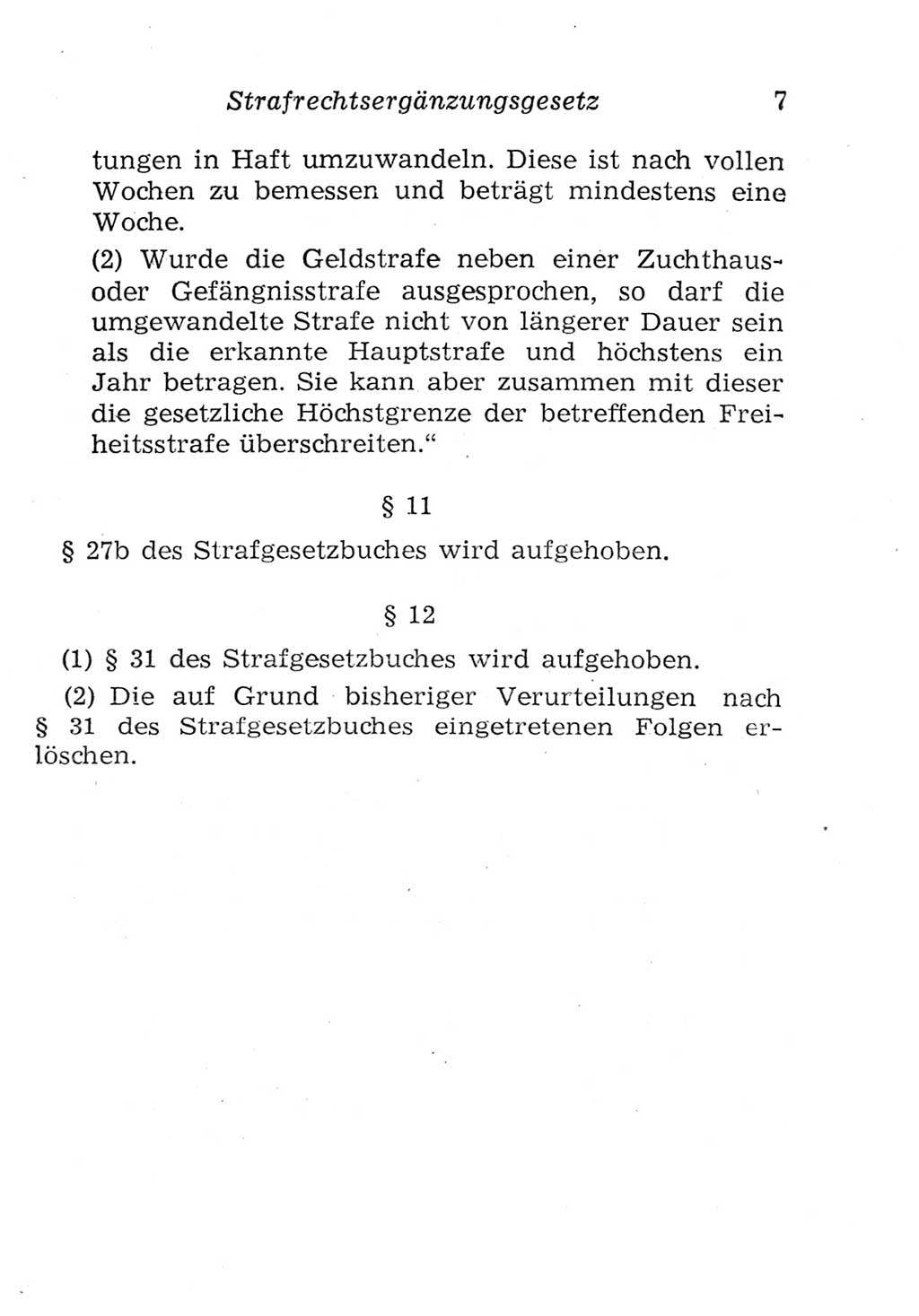 Strafgesetzbuch (StGB) und andere Strafgesetze [Deutsche Demokratische Republik (DDR)] 1957, Seite 7 (StGB Strafges. DDR 1957, S. 7)