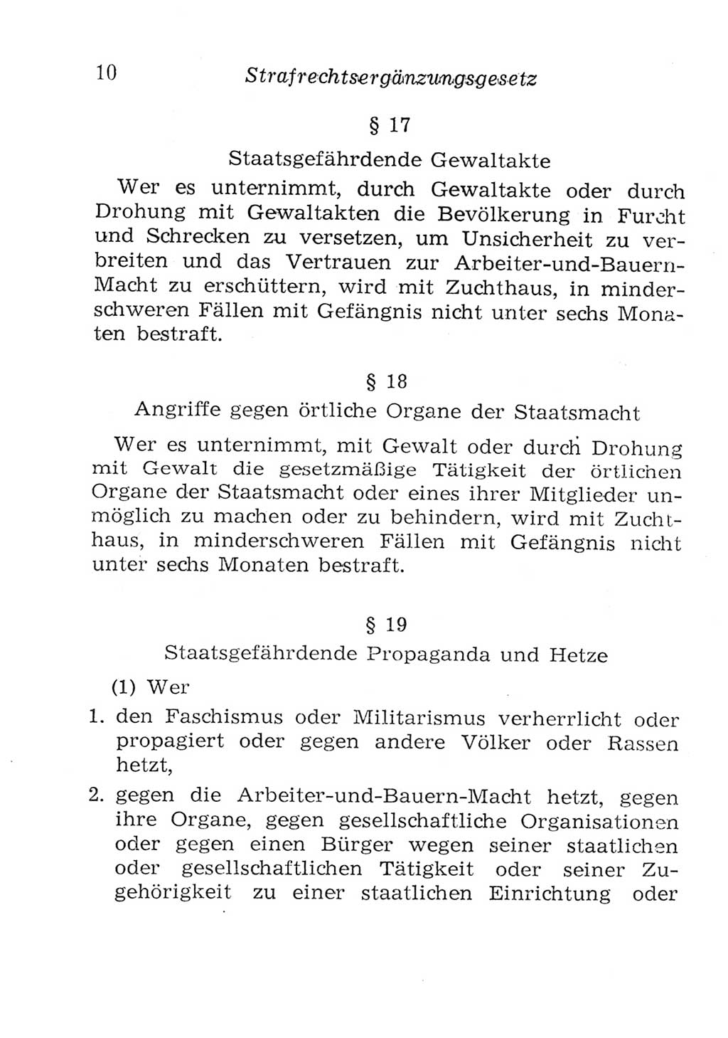 Strafgesetzbuch (StGB) und andere Strafgesetze [Deutsche Demokratische Republik (DDR)] 1957, Seite 10 (StGB Strafges. DDR 1957, S. 10)