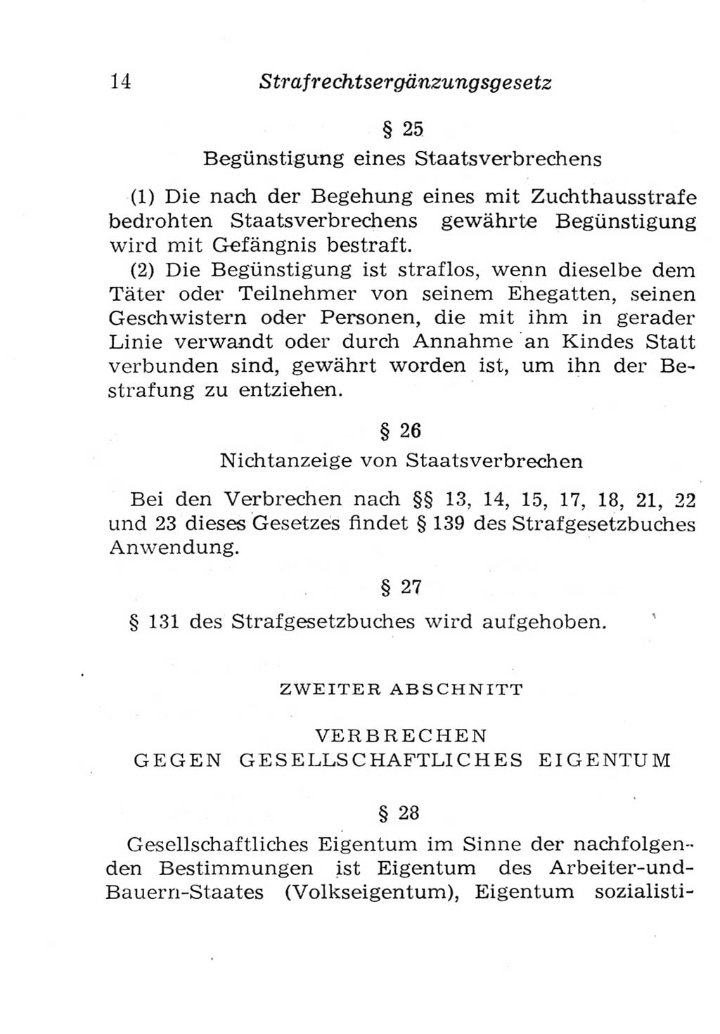 Strafgesetzbuch (StGB) und andere Strafgesetze [Deutsche Demokratische Republik (DDR)] 1957, Seite 14 (StGB Strafges. DDR 1957, S. 14)