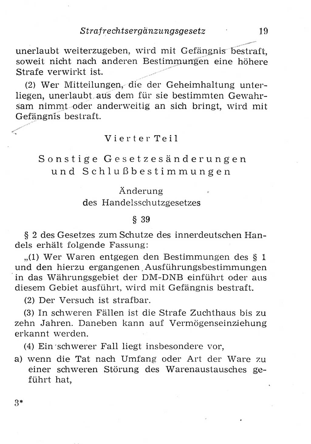 Strafgesetzbuch (StGB) und andere Strafgesetze [Deutsche Demokratische Republik (DDR)] 1957, Seite 19 (StGB Strafges. DDR 1957, S. 19)