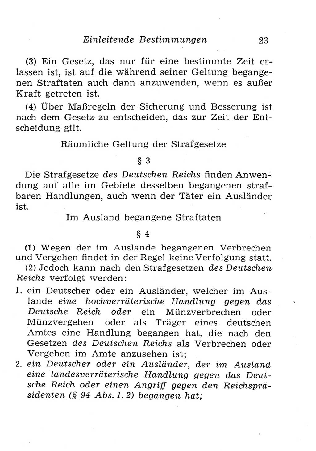 Strafgesetzbuch (StGB) und andere Strafgesetze [Deutsche Demokratische Republik (DDR)] 1957, Seite 23 (StGB Strafges. DDR 1957, S. 23)