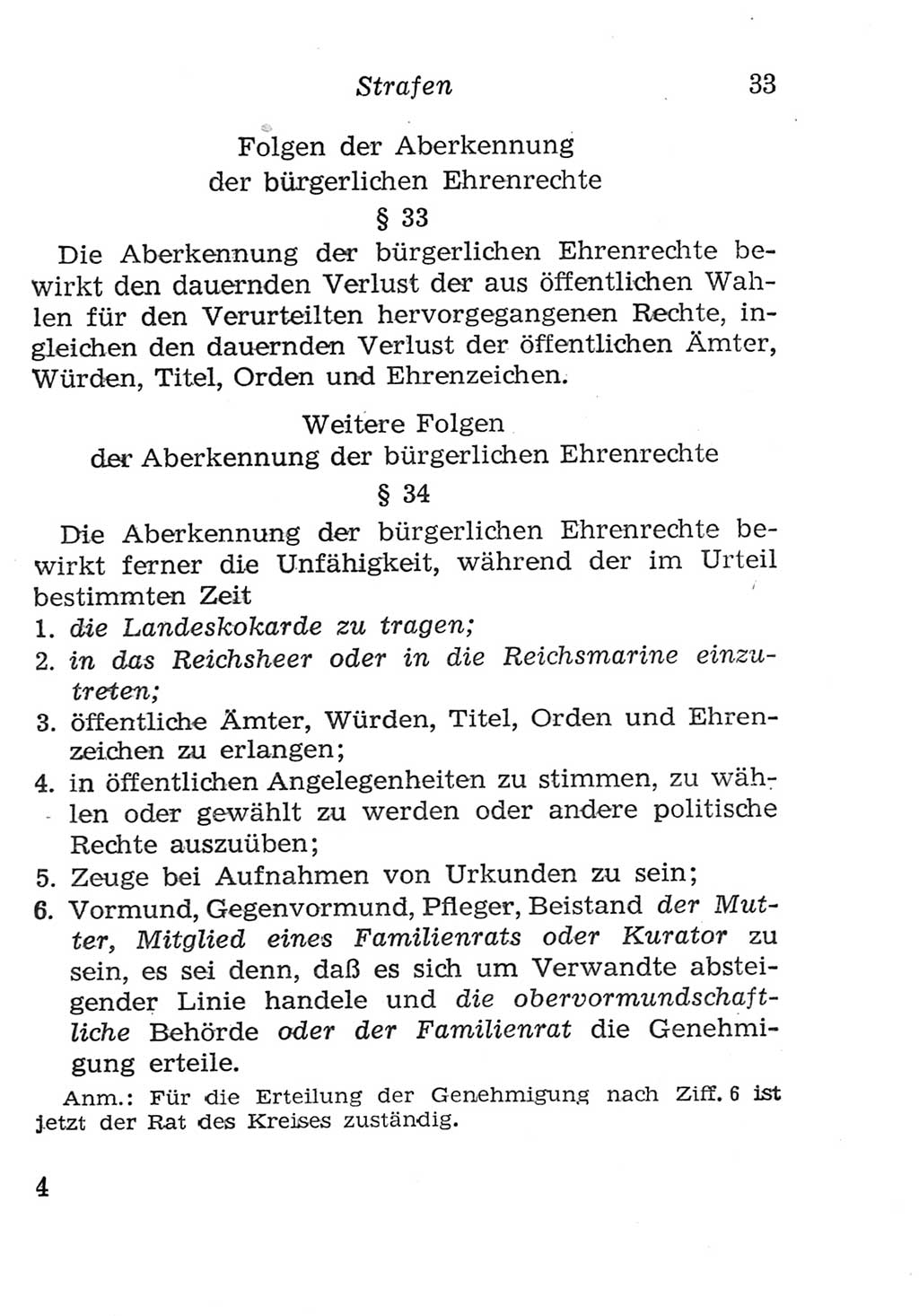 Strafgesetzbuch (StGB) und andere Strafgesetze [Deutsche Demokratische Republik (DDR)] 1957, Seite 33 (StGB Strafges. DDR 1957, S. 33)