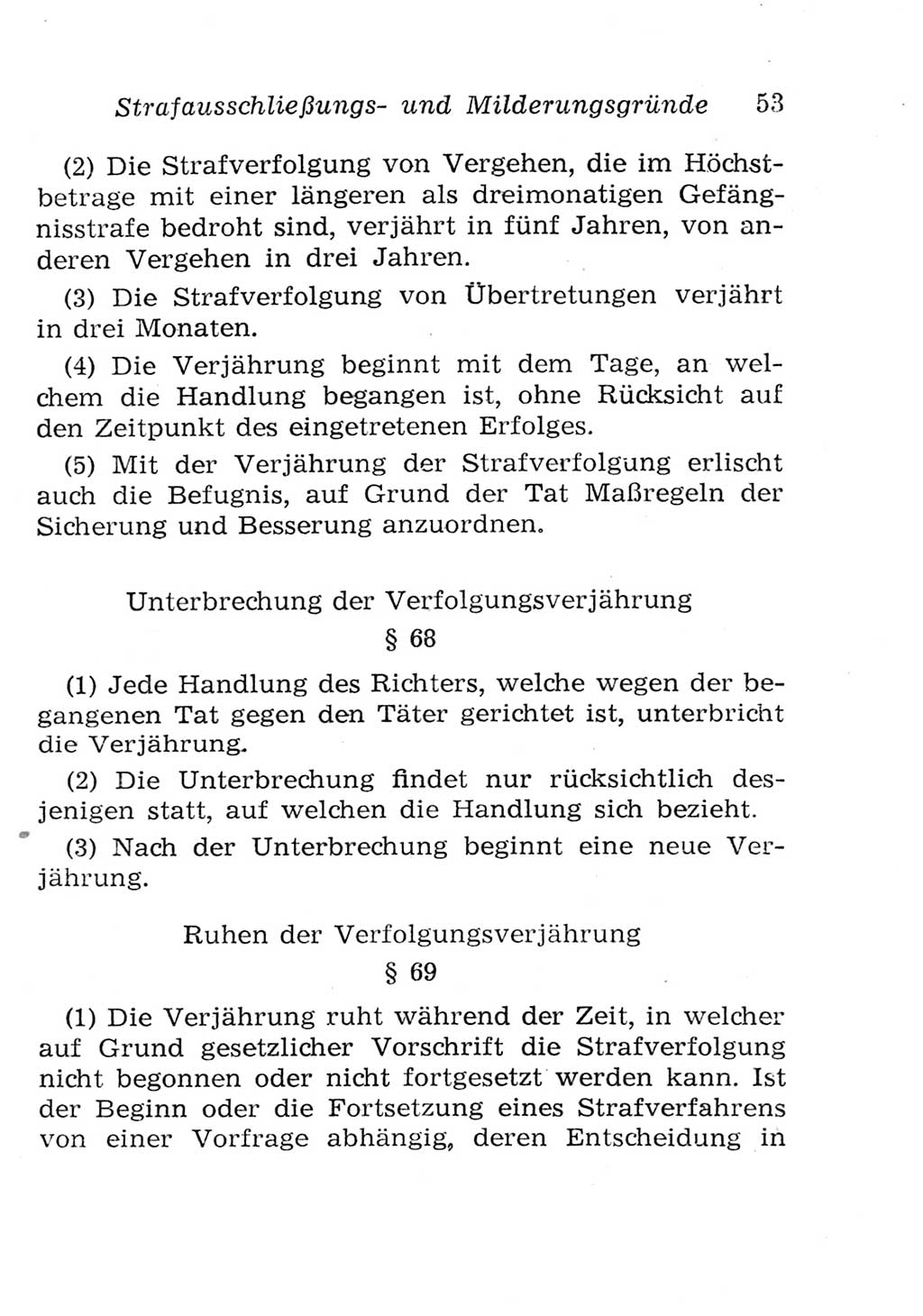 Strafgesetzbuch (StGB) und andere Strafgesetze [Deutsche Demokratische Republik (DDR)] 1957, Seite 53 (StGB Strafges. DDR 1957, S. 53)