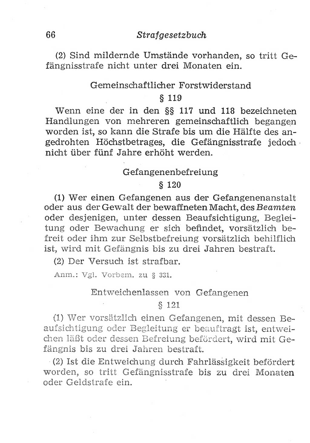 Strafgesetzbuch (StGB) und andere Strafgesetze [Deutsche Demokratische Republik (DDR)] 1957, Seite 66 (StGB Strafges. DDR 1957, S. 66)