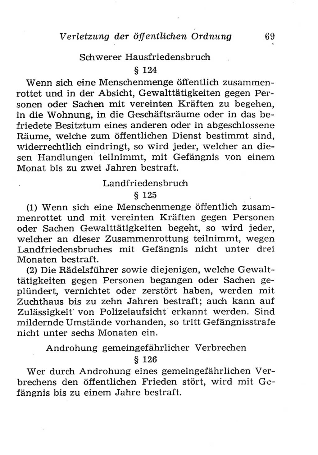 Strafgesetzbuch (StGB) und andere Strafgesetze [Deutsche Demokratische Republik (DDR)] 1957, Seite 69 (StGB Strafges. DDR 1957, S. 69)