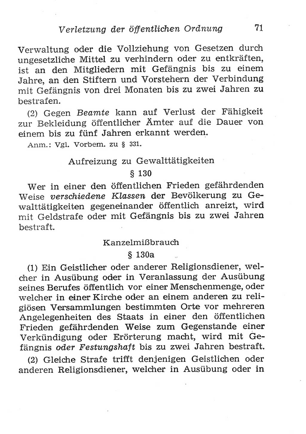 Strafgesetzbuch (StGB) und andere Strafgesetze [Deutsche Demokratische Republik (DDR)] 1957, Seite 71 (StGB Strafges. DDR 1957, S. 71)
