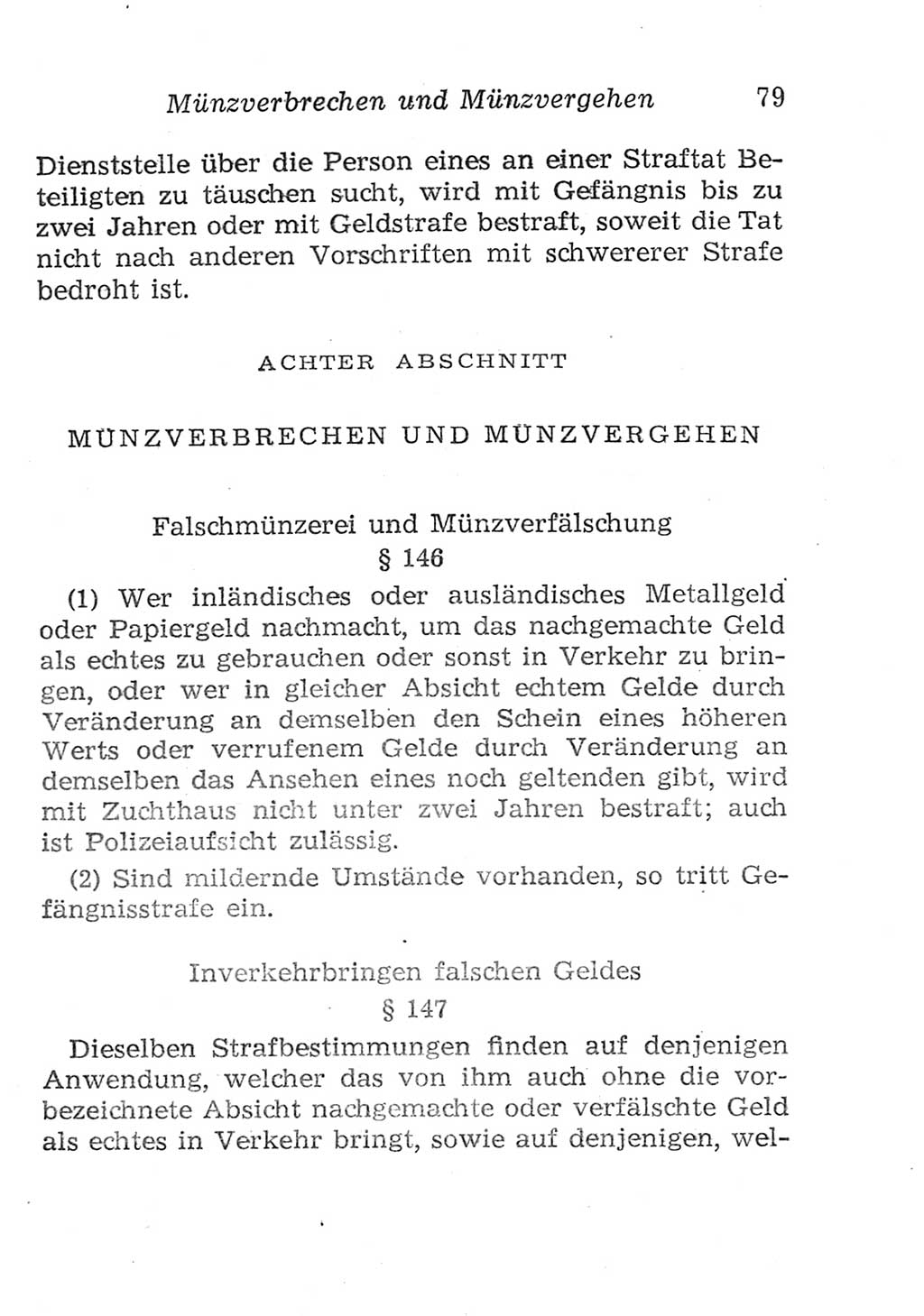 Strafgesetzbuch (StGB) und andere Strafgesetze [Deutsche Demokratische Republik (DDR)] 1957, Seite 79 (StGB Strafges. DDR 1957, S. 79)