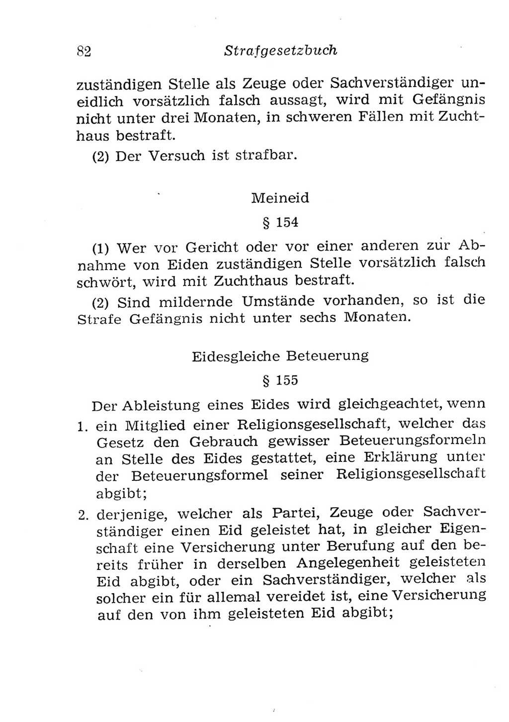 Strafgesetzbuch (StGB) und andere Strafgesetze [Deutsche Demokratische Republik (DDR)] 1957, Seite 82 (StGB Strafges. DDR 1957, S. 82)