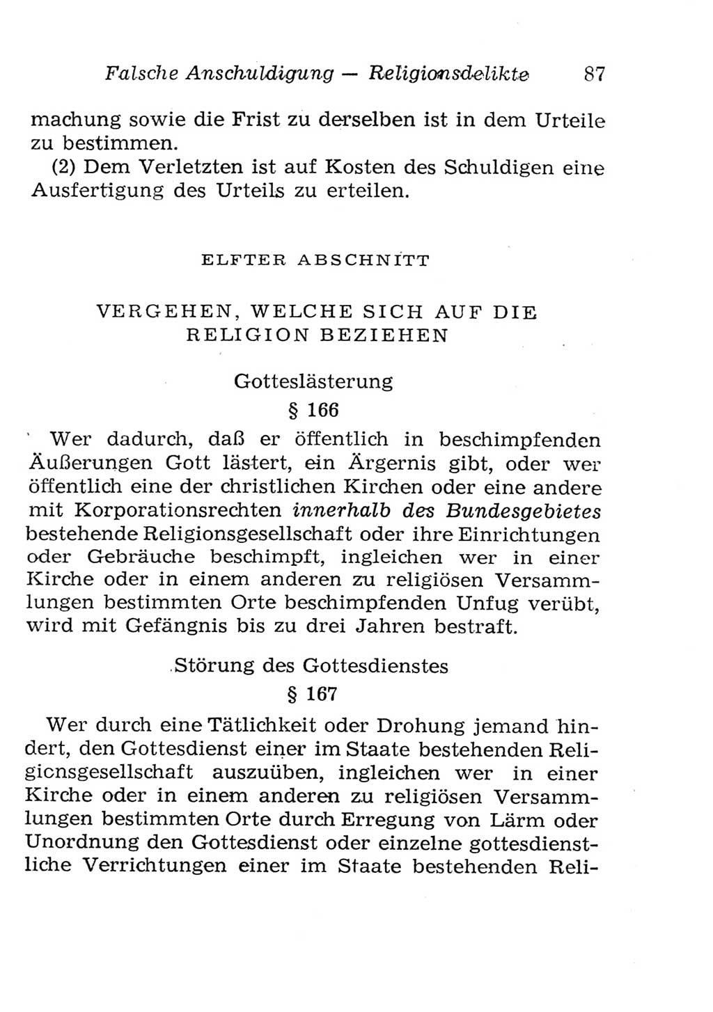 Strafgesetzbuch (StGB) und andere Strafgesetze [Deutsche Demokratische Republik (DDR)] 1957, Seite 87 (StGB Strafges. DDR 1957, S. 87)