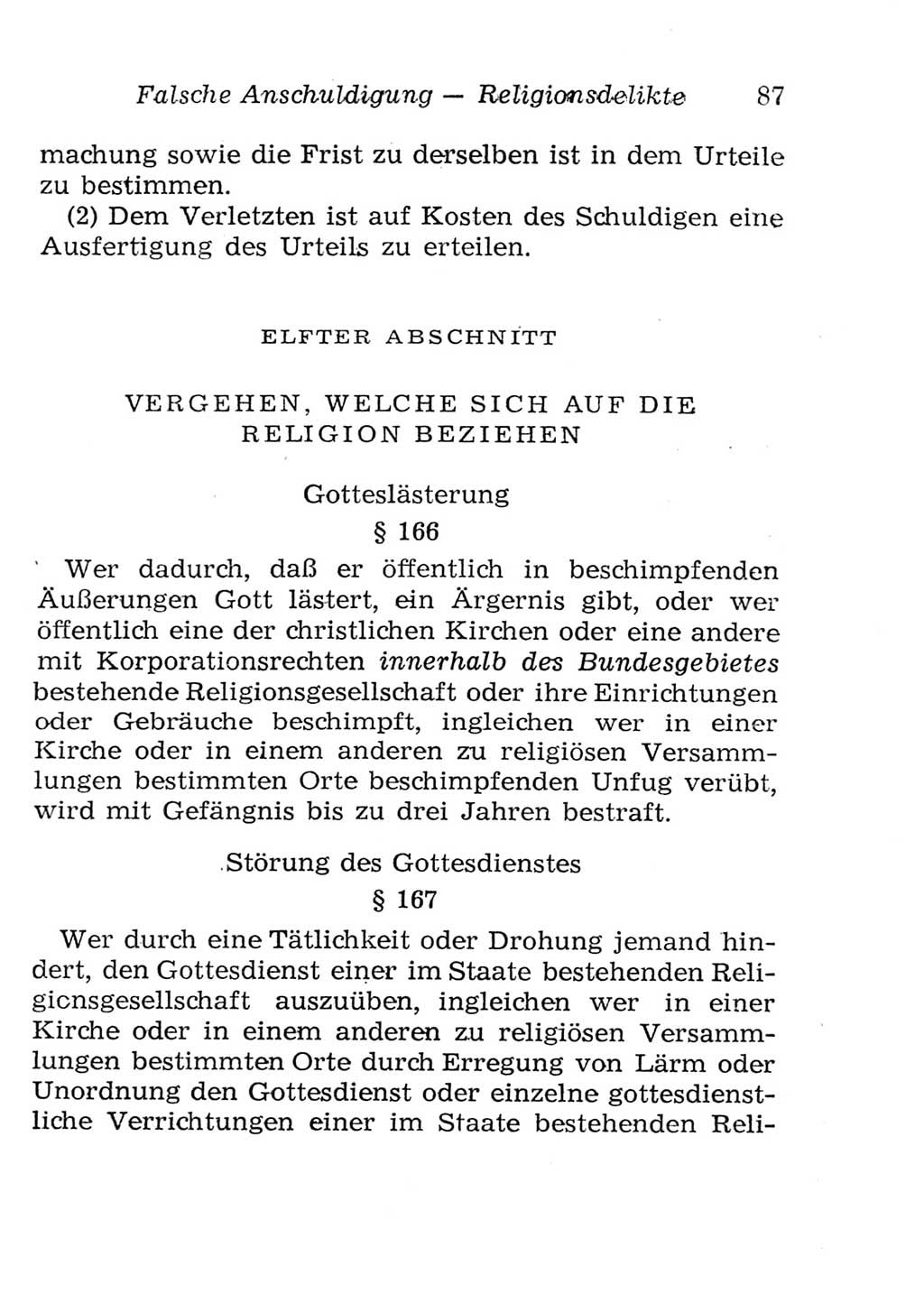 Strafgesetzbuch (StGB) und andere Strafgesetze [Deutsche Demokratische Republik (DDR)] 1957, Seite 87 (StGB Strafges. DDR 1957, S. 87)