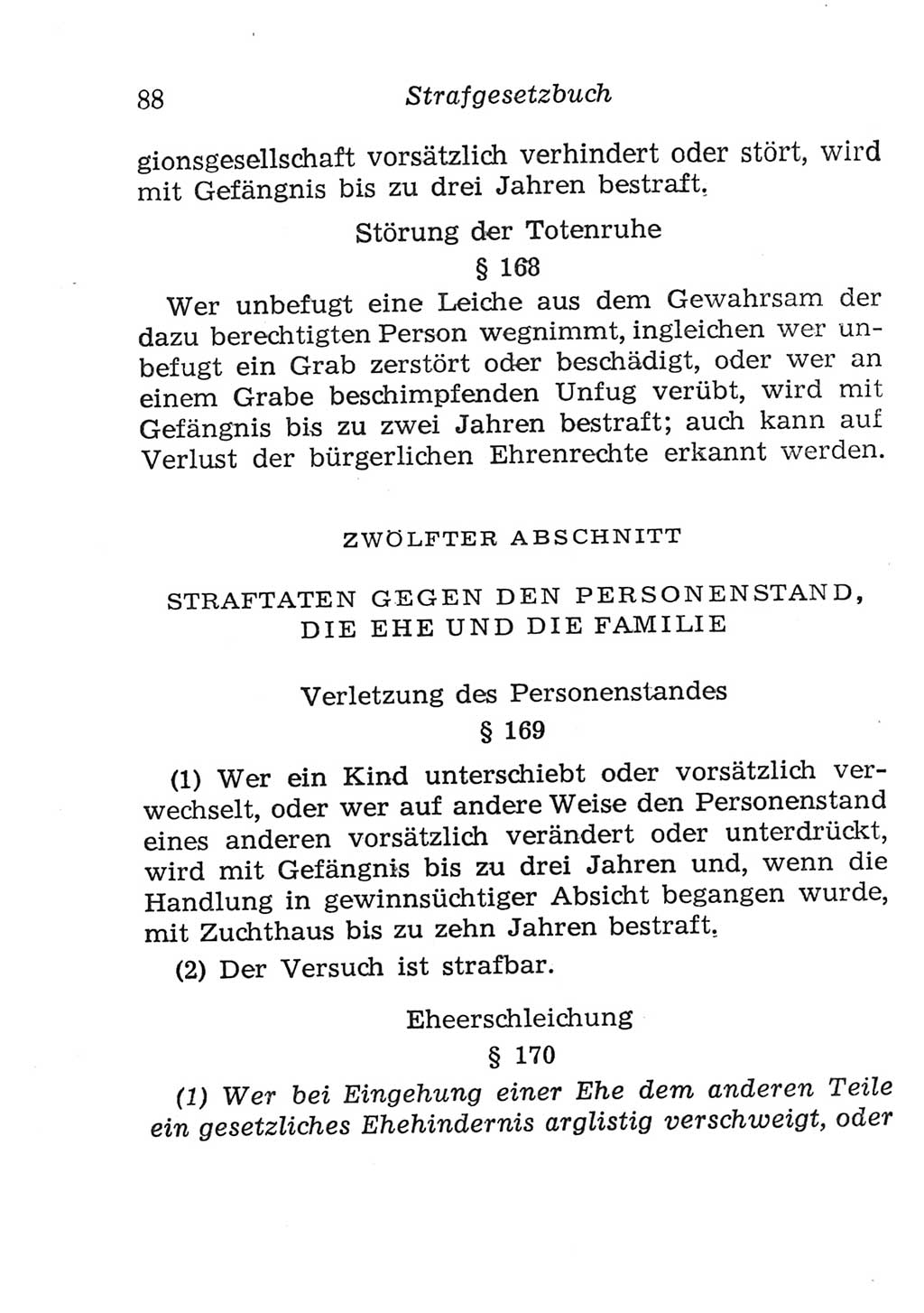 Strafgesetzbuch (StGB) und andere Strafgesetze [Deutsche Demokratische Republik (DDR)] 1957, Seite 88 (StGB Strafges. DDR 1957, S. 88)
