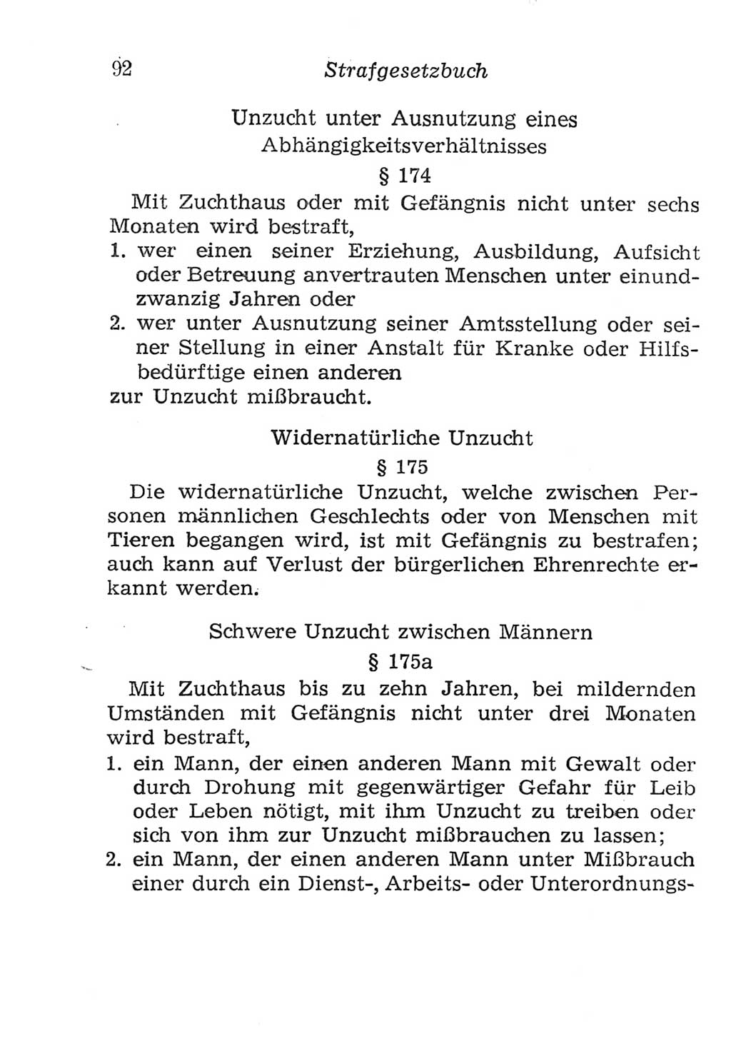 Strafgesetzbuch (StGB) und andere Strafgesetze [Deutsche Demokratische Republik (DDR)] 1957, Seite 92 (StGB Strafges. DDR 1957, S. 92)