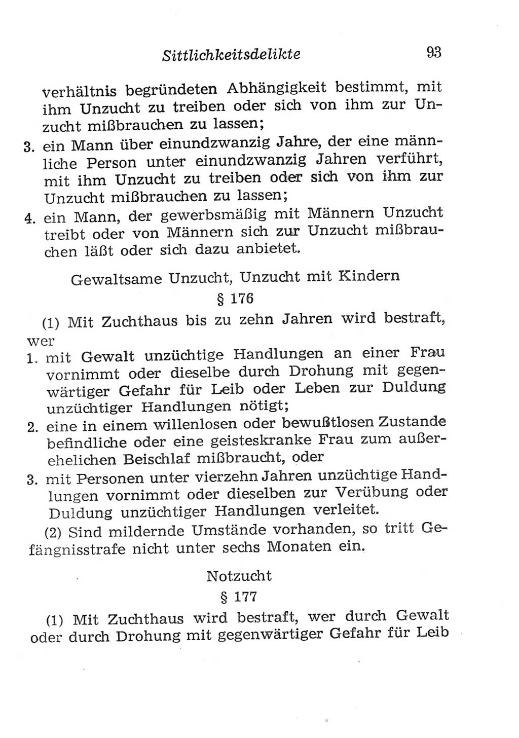 Strafgesetzbuch (StGB) und andere Strafgesetze [Deutsche Demokratische Republik (DDR)] 1957, Seite 93 (StGB Strafges. DDR 1957, S. 93)