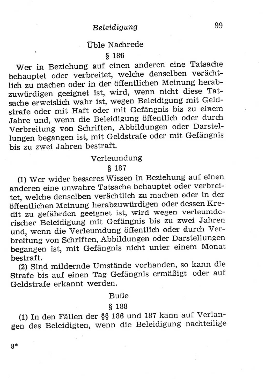 Strafgesetzbuch (StGB) und andere Strafgesetze [Deutsche Demokratische Republik (DDR)] 1957, Seite 99 (StGB Strafges. DDR 1957, S. 99)