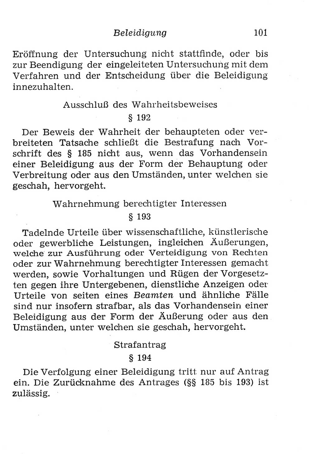 Strafgesetzbuch (StGB) und andere Strafgesetze [Deutsche Demokratische Republik (DDR)] 1957, Seite 101 (StGB Strafges. DDR 1957, S. 101)