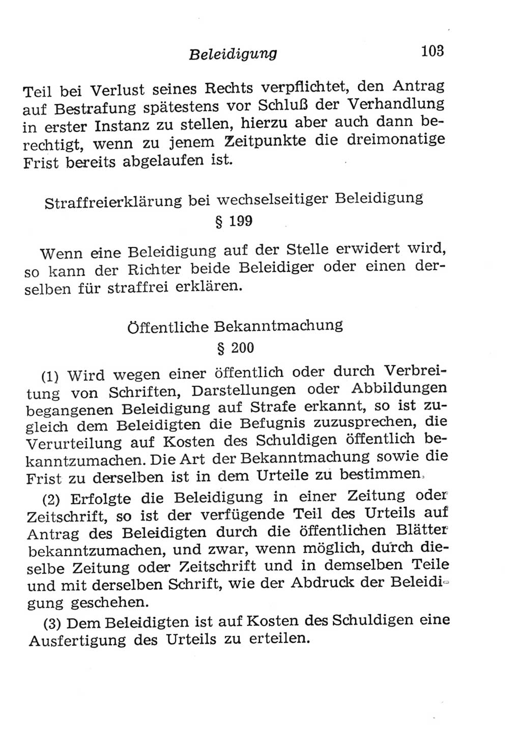 Strafgesetzbuch (StGB) und andere Strafgesetze [Deutsche Demokratische Republik (DDR)] 1957, Seite 103 (StGB Strafges. DDR 1957, S. 103)