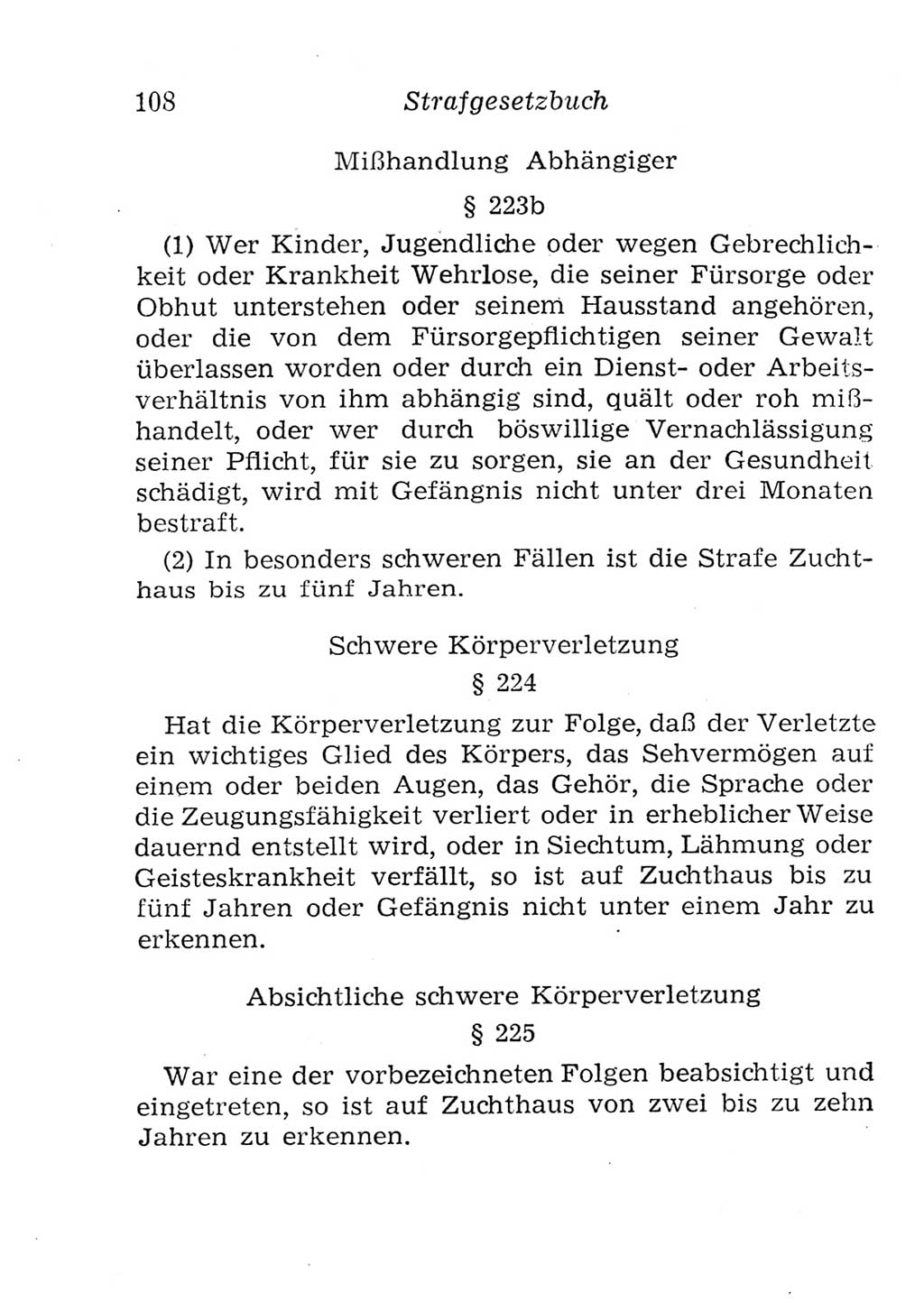 Strafgesetzbuch (StGB) und andere Strafgesetze [Deutsche Demokratische Republik (DDR)] 1957, Seite 108 (StGB Strafges. DDR 1957, S. 108)